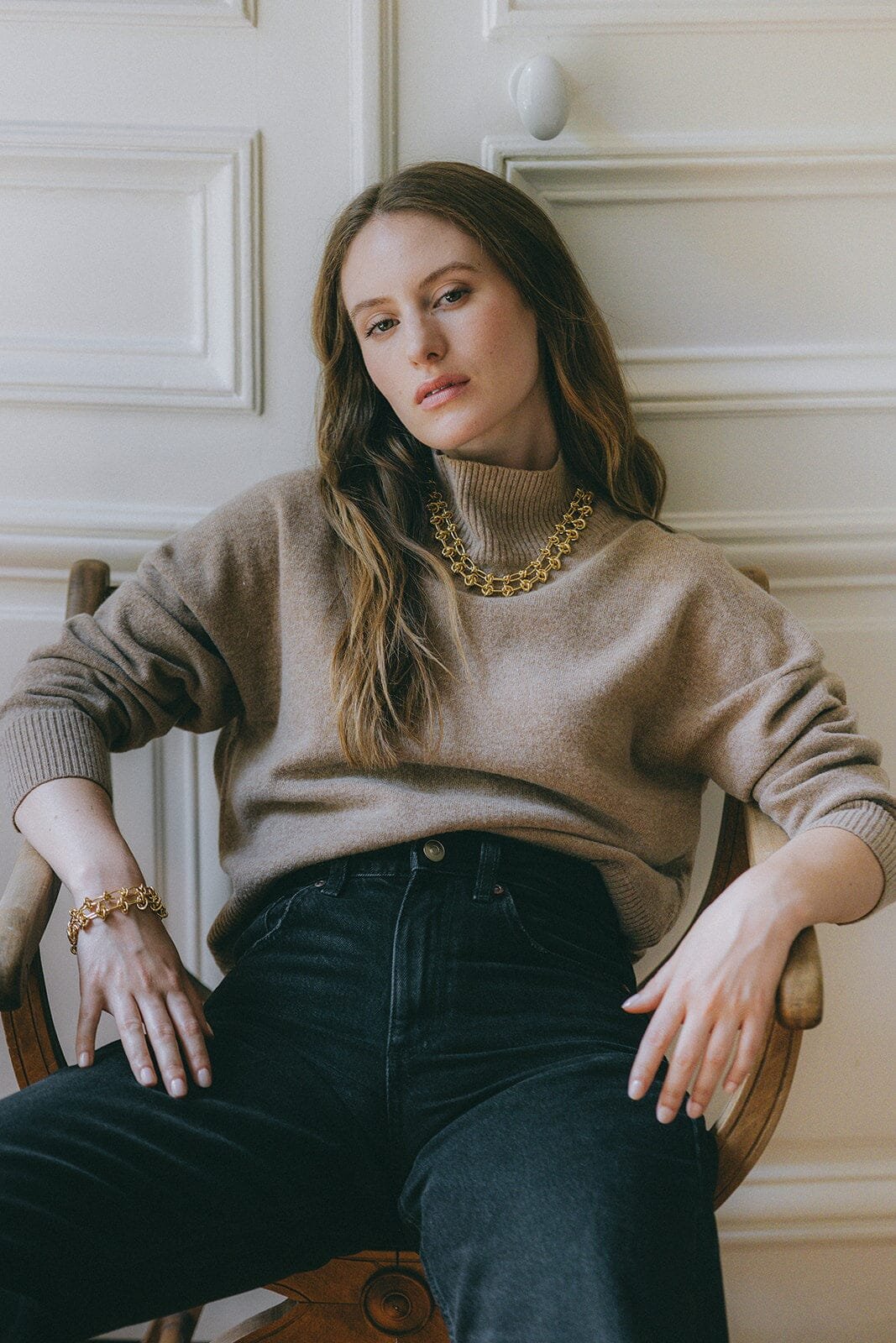 Silver plated necklace MONSIEUR SIMONE Golden