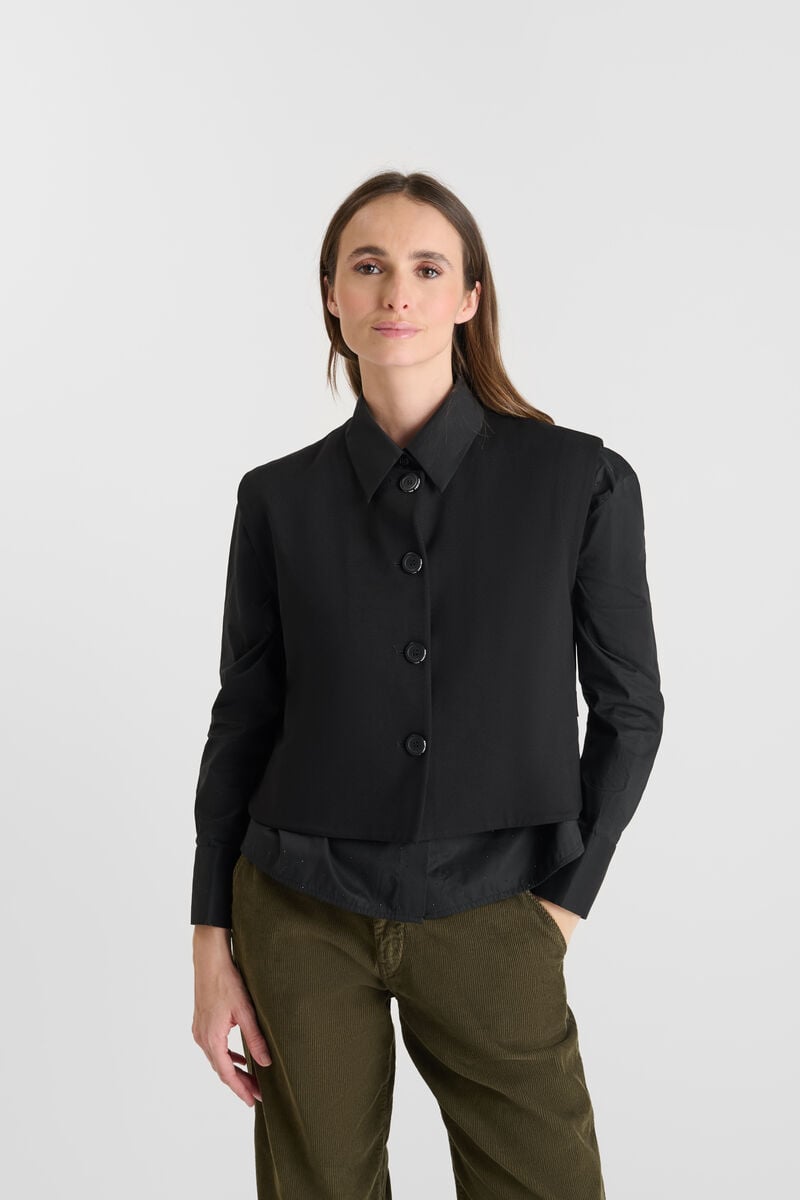 Gilet sans manches LE TEMPS DES CERISES Noir