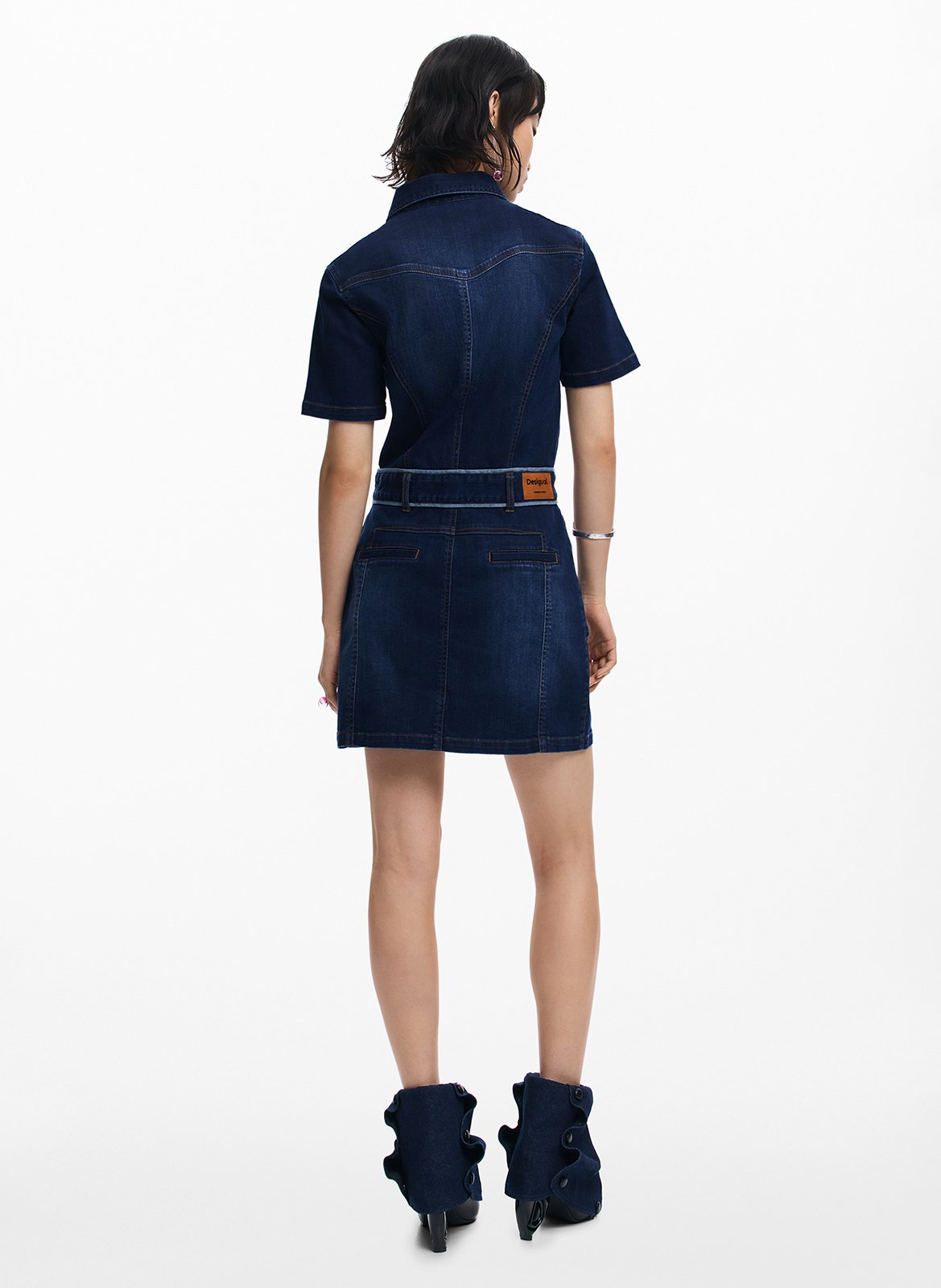 Robe droite courte en denim DESIGUAL Bleu