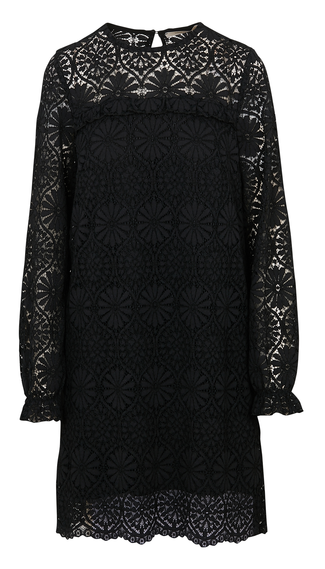 Kurzkleid aus Baumwoll-Mix mit Rundhalsausschnitt LA FEE MARABOUTEE Schwarz