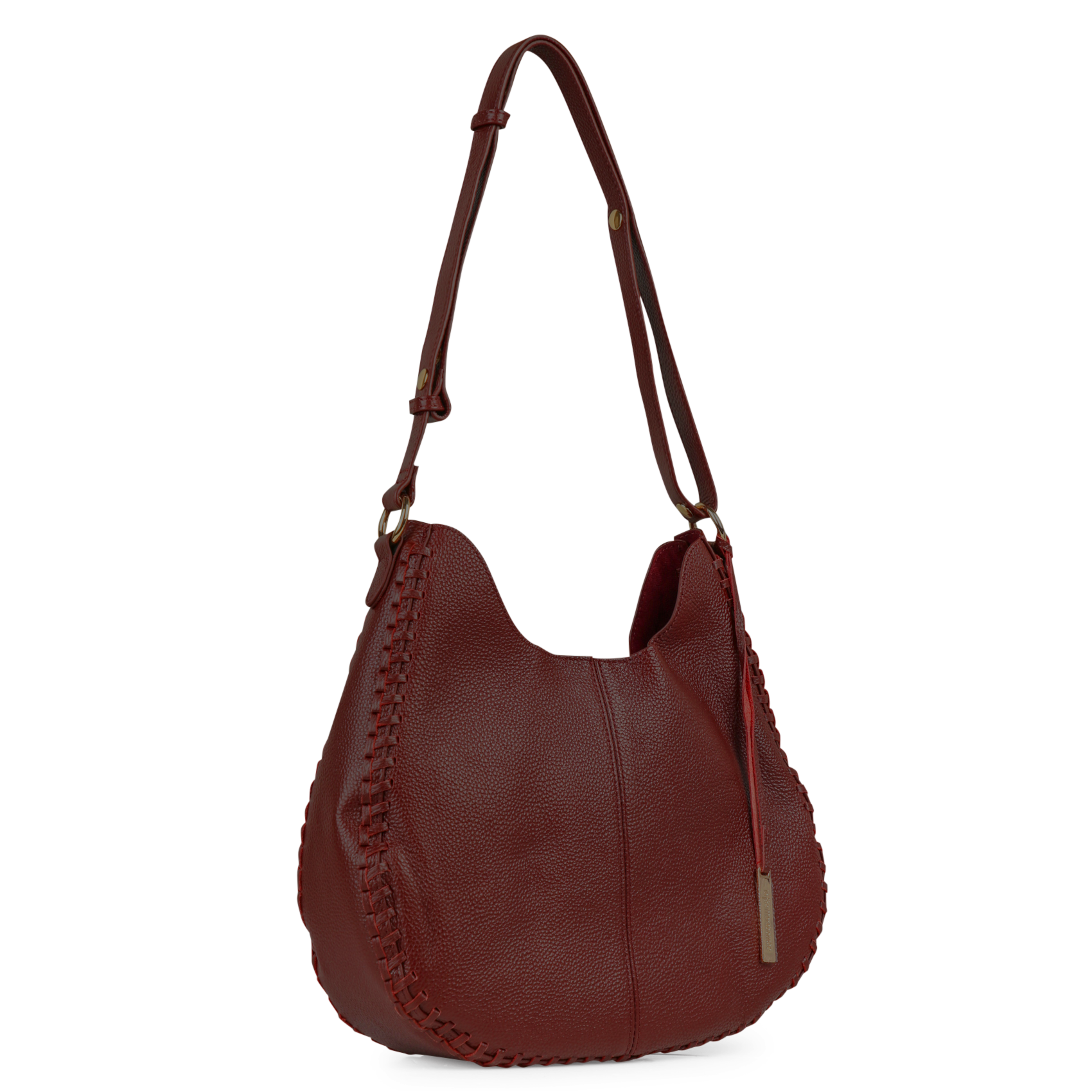 Buideltas van getextureerd leer met veters LA FEE MARABOUTEE Rood