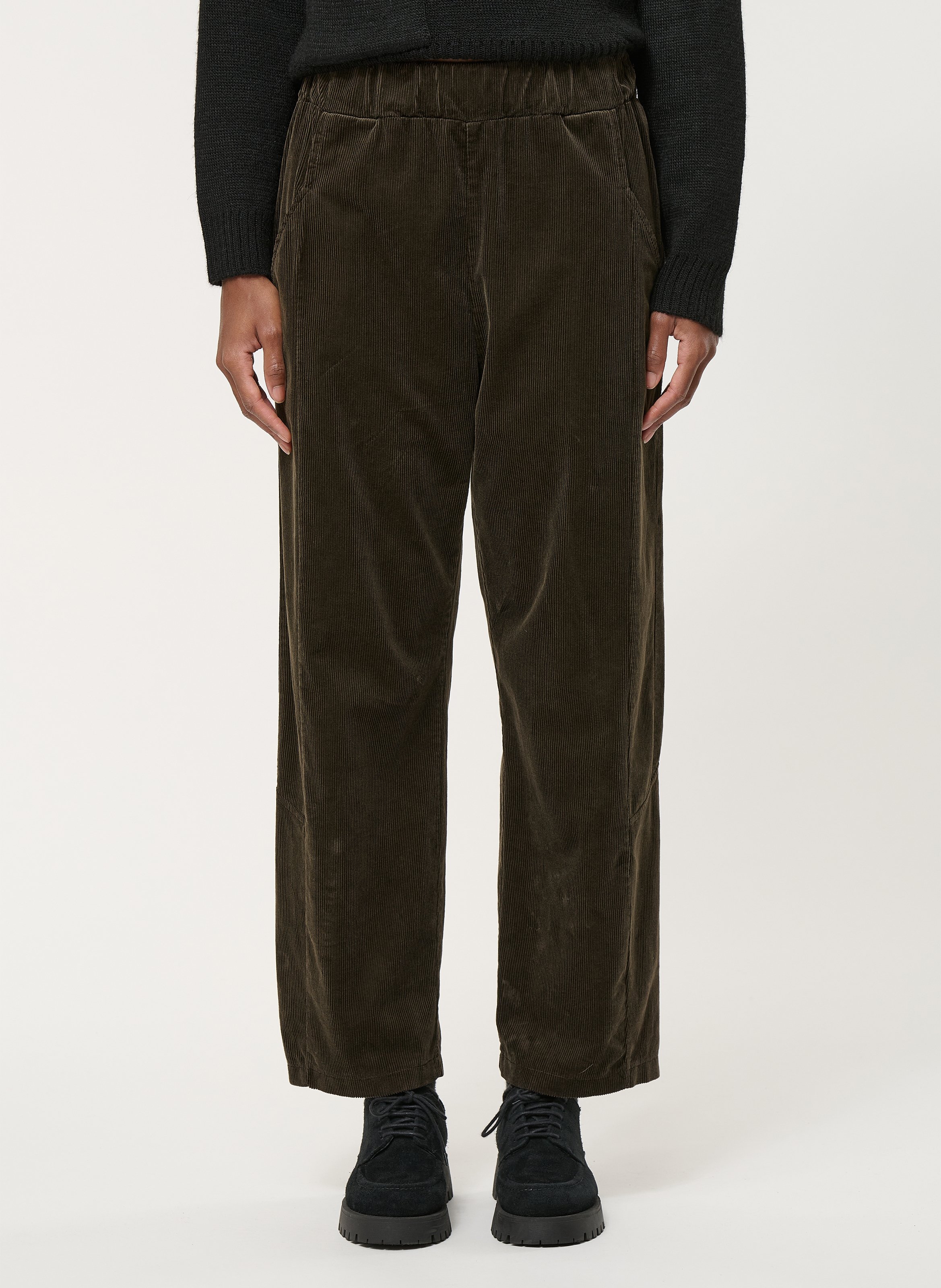 Pantalon droit en coton mélangé HUMILITY Marron