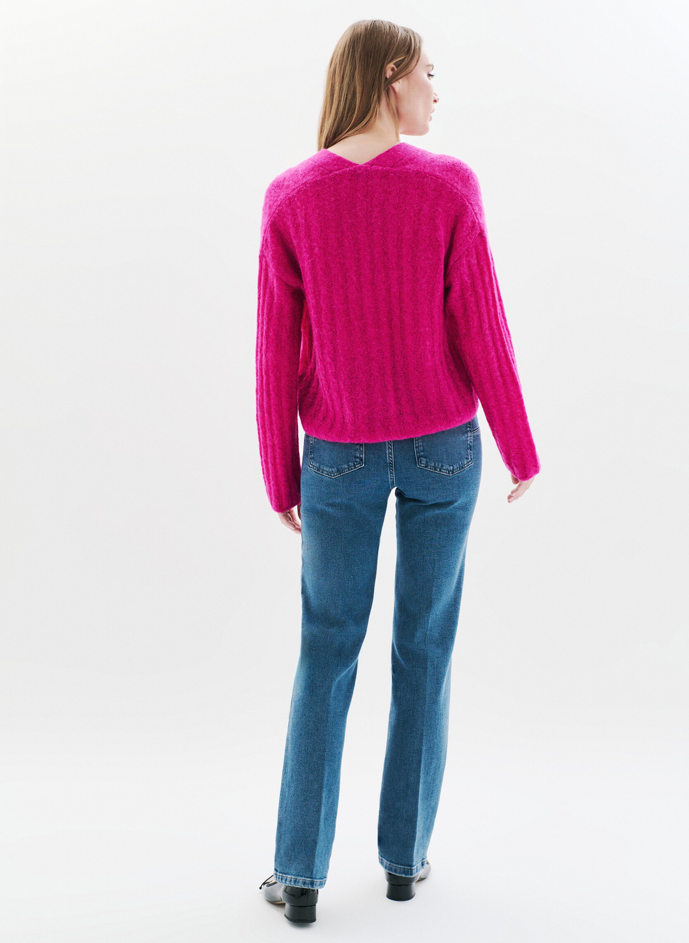 Gilet col v CAROLL Rose