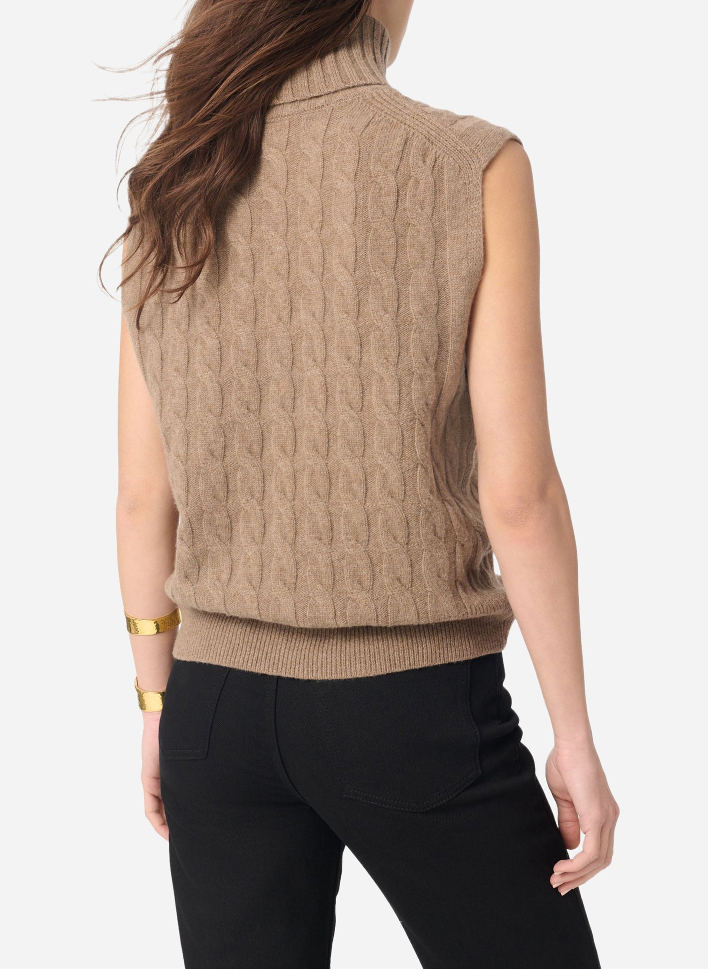 Pull droit col roulé en laine et cachemire VANESSA BRUNO Marron