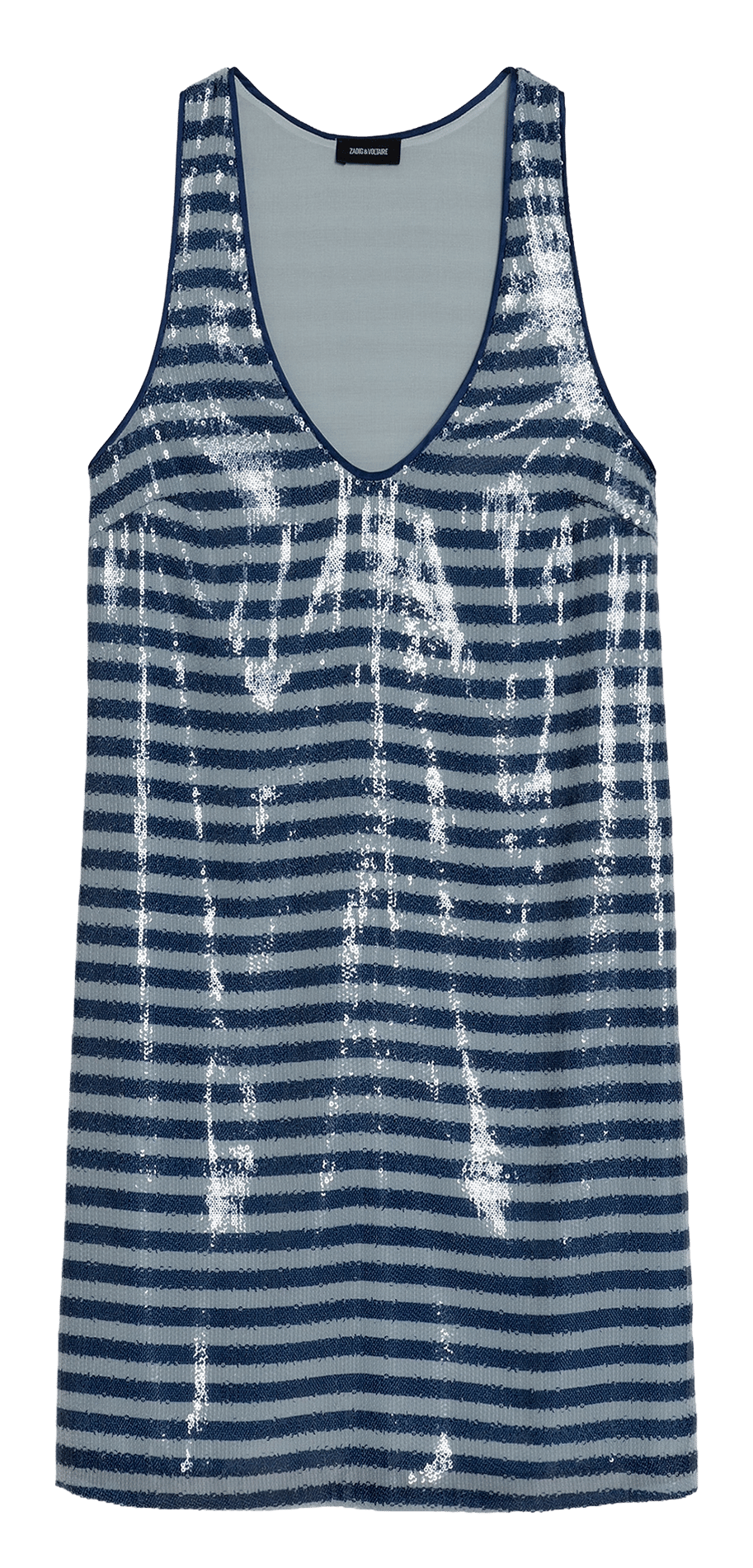 Kurzes gerade geschnittenes Paillettenkleid ZADIG&VOLTAIRE Blau