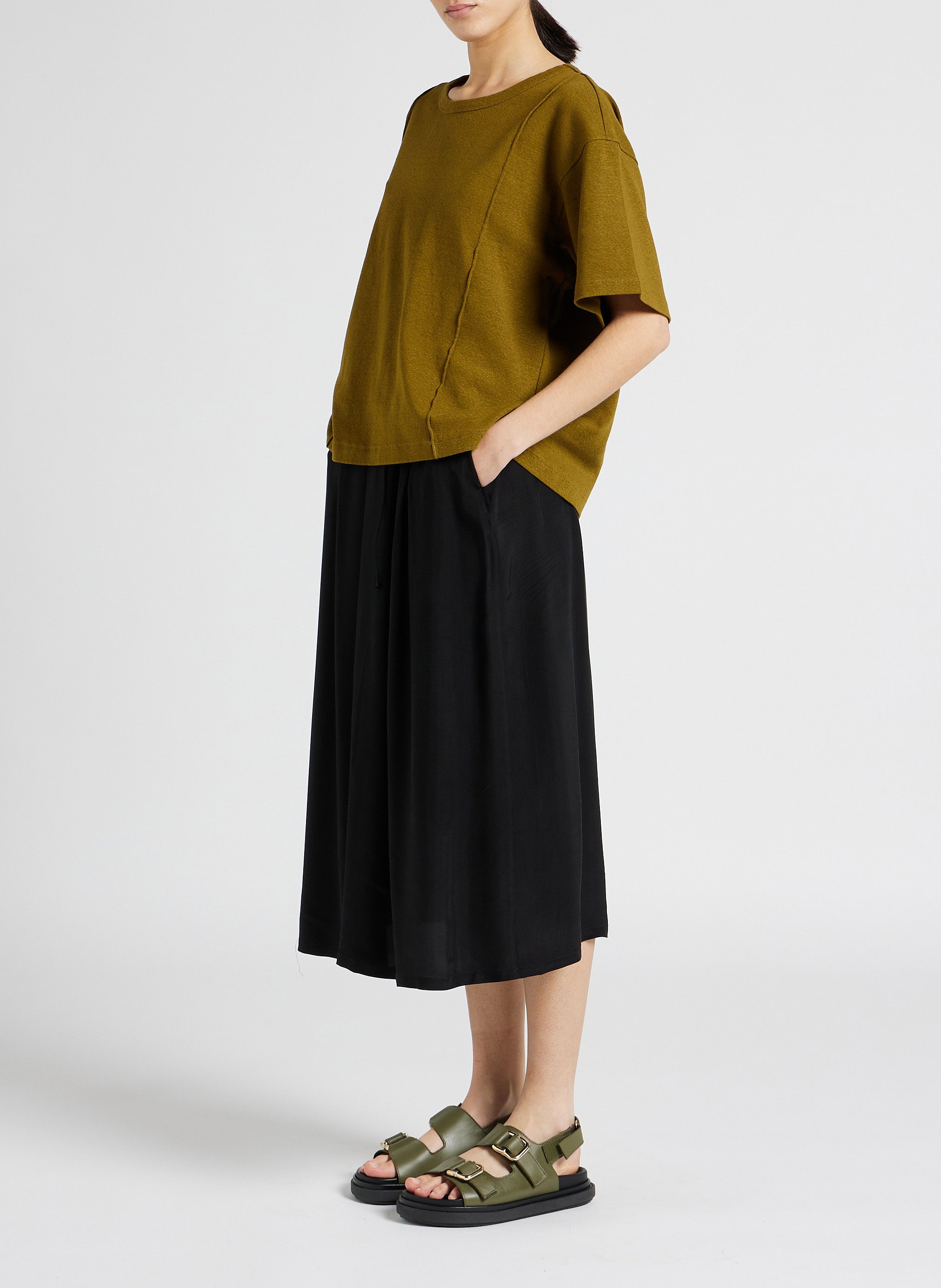 Tee-shirt col rond en coton biologique HUMANOID Vert