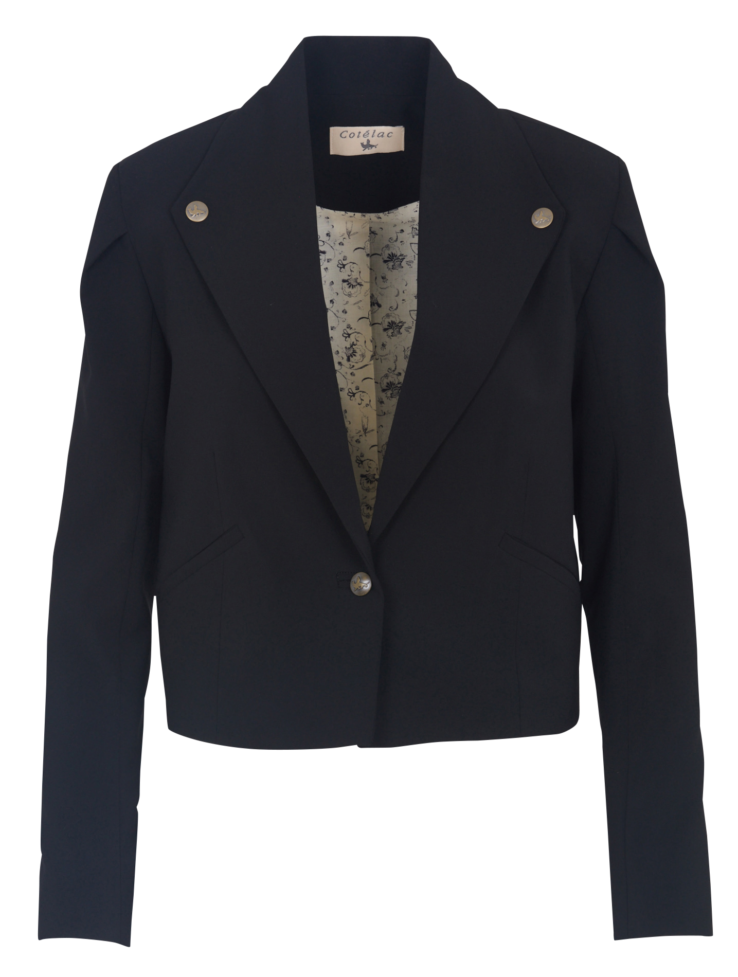Straight tailored collar jacket COTELAC Black