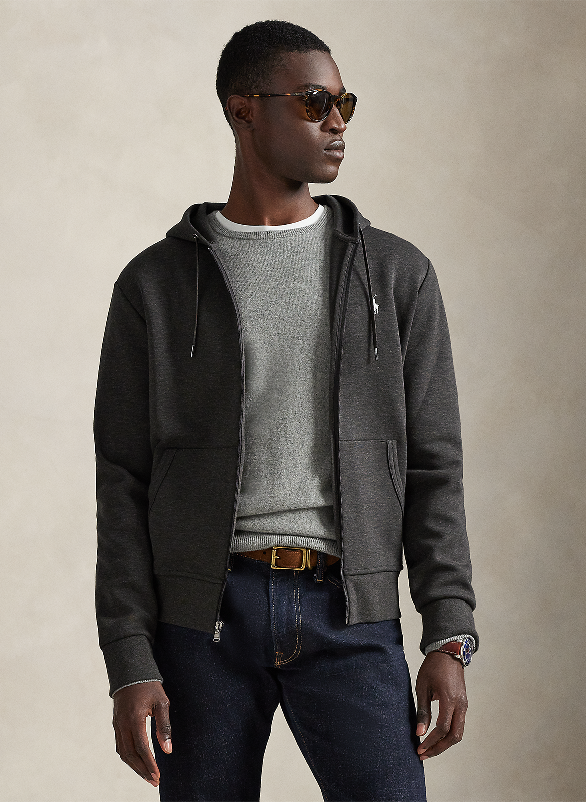 Sweat zippé à capuche en coton doux POLO RALPH LAUREN