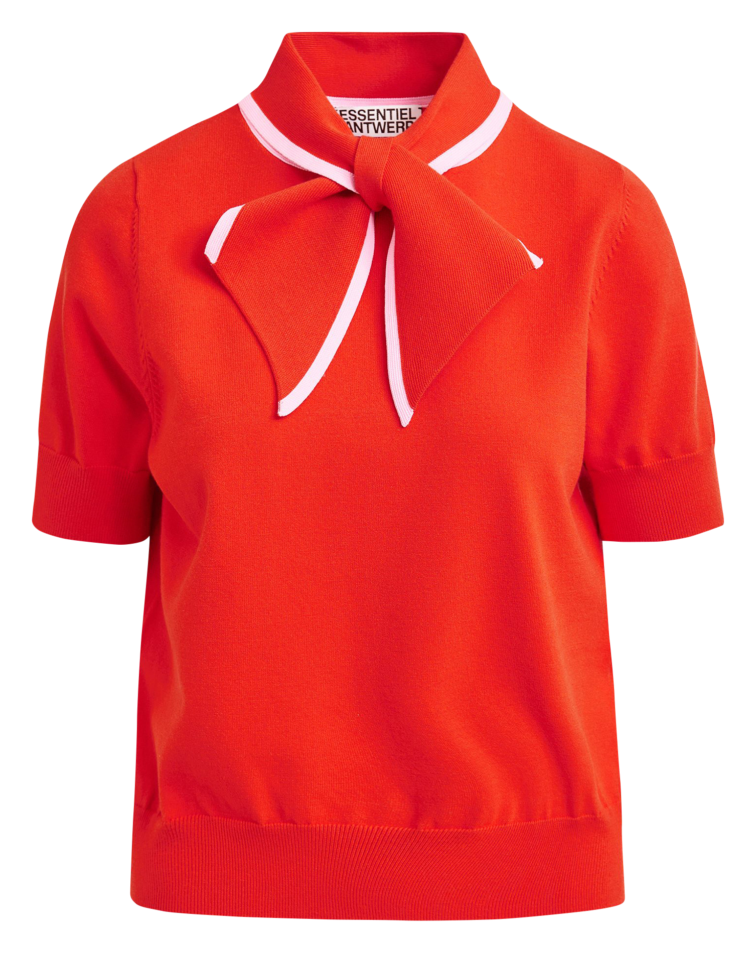Polo with Knotted Collar ESSENTIEL ANTWERP Red