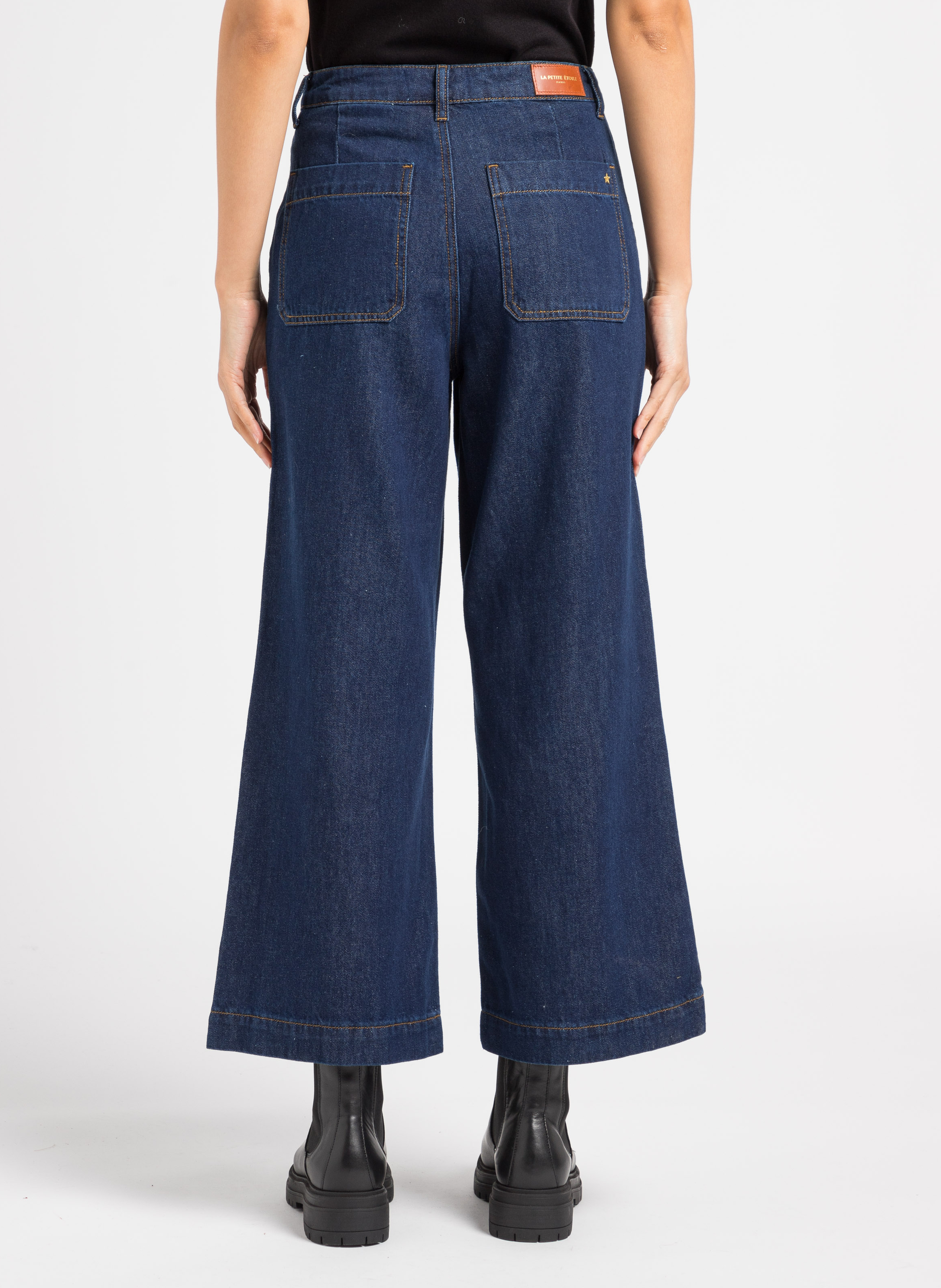 Jean taille haute flare LA PETITE ETOILE Blauw
