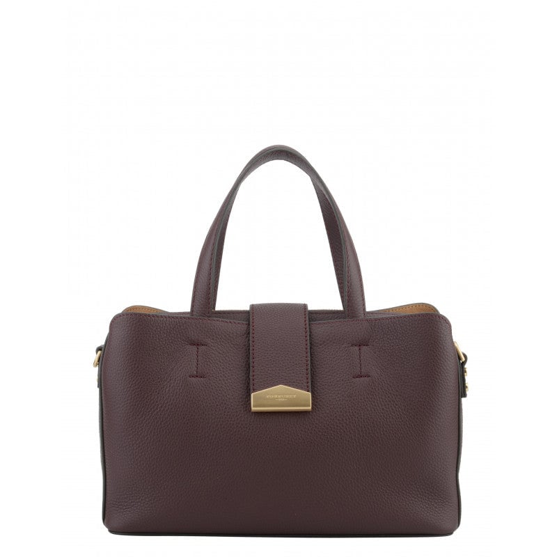 Calfskin leather handbag POURCHET Red