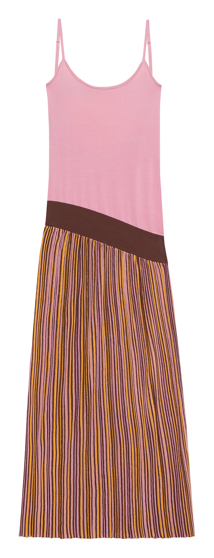 Robe longue col rond LAAGAM Rose