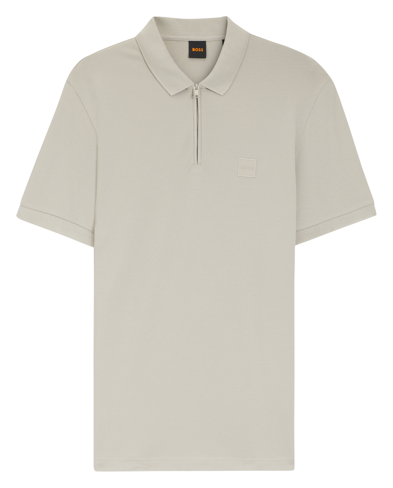 Slim-fit cotton-blend polo shirt BOSS Silver