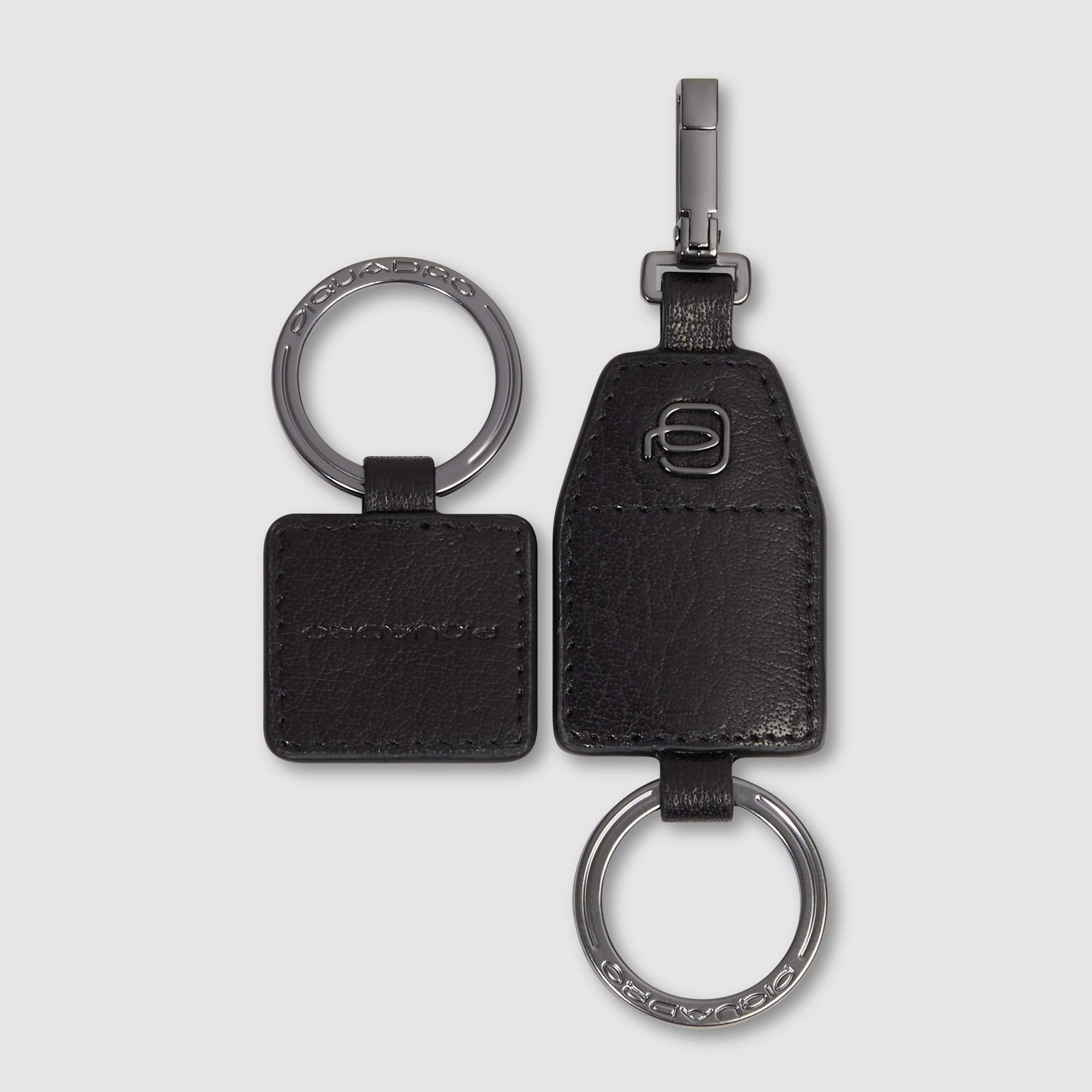 Divisible leather keychain PIQUADRO Black