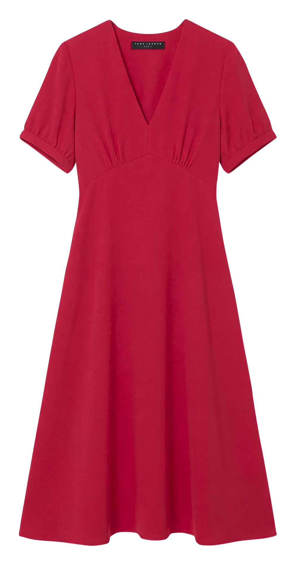 Halflange jurk van crêpe met V-hals TARA JARMON Rood