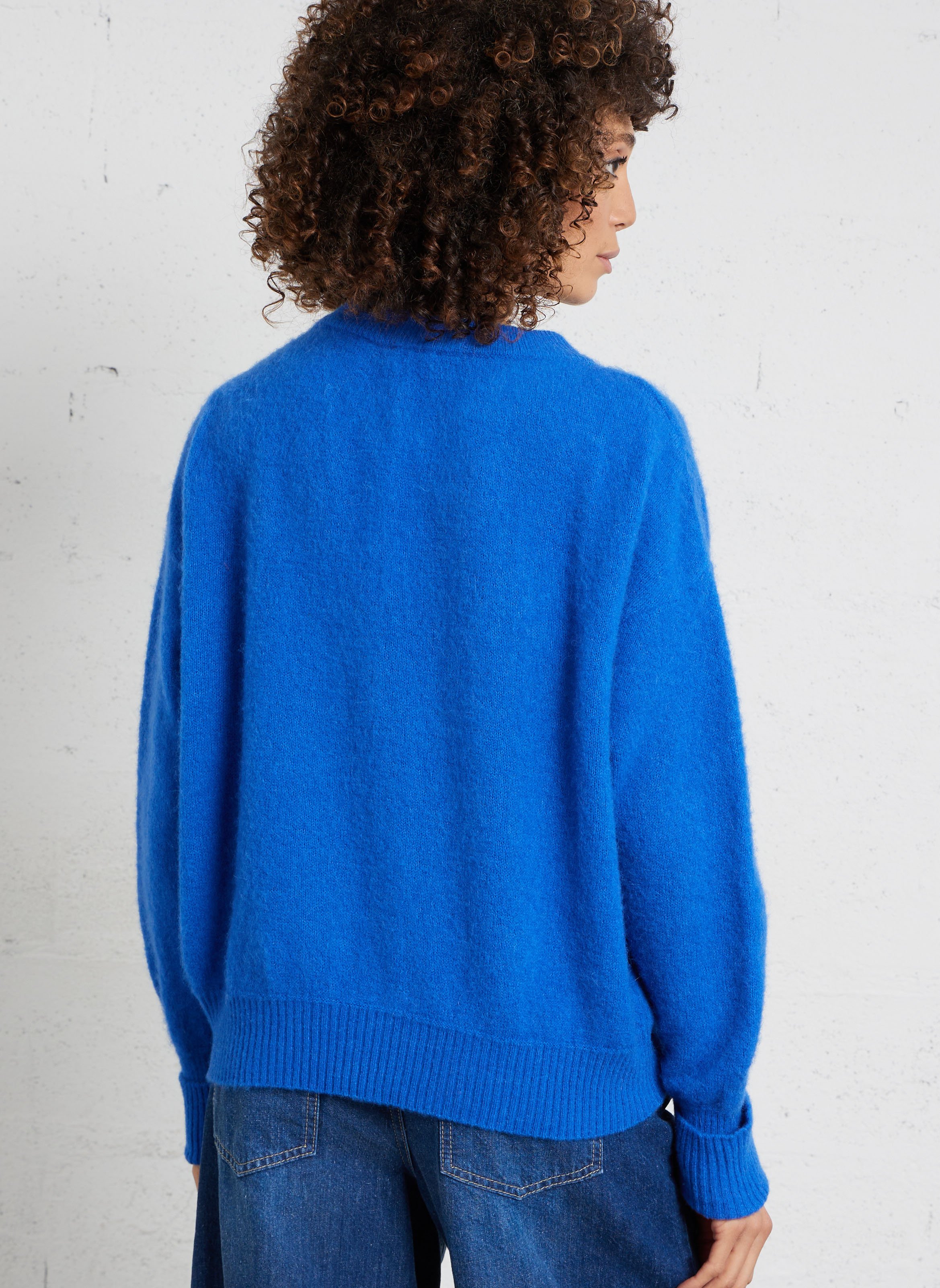 Loose-fit wool-blend sweater with round neck AMERICAN VINTAGE Blue