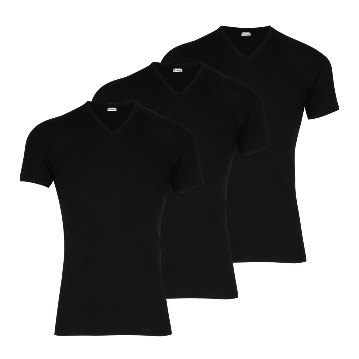 Set of 3 pure cotton heritage V-neck t-shirts EMINENCE