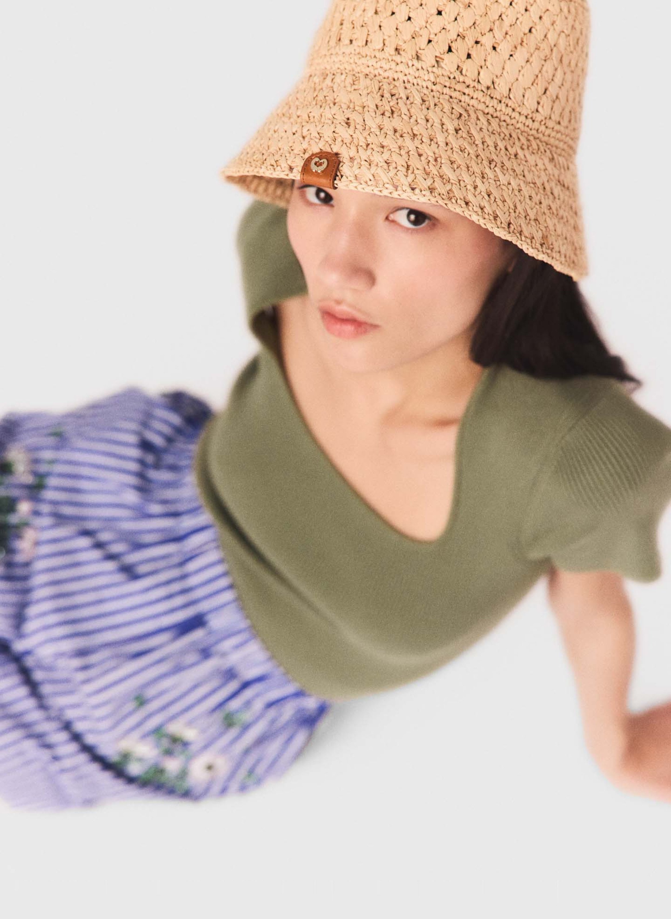 Hoed van raffia MAJE Beige