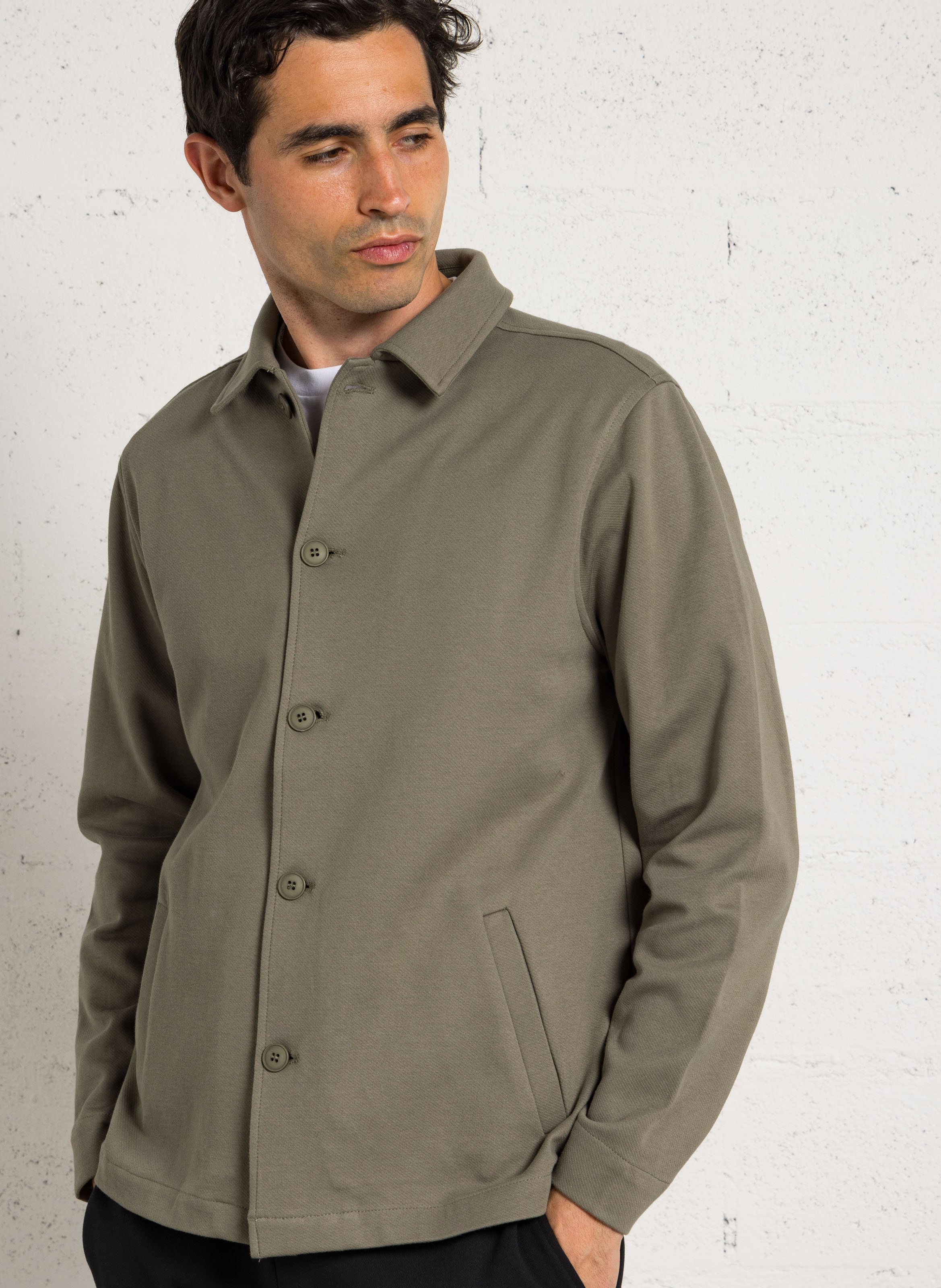 Veste droite en coton mélangé LE TEMPS DES CERISES Vert