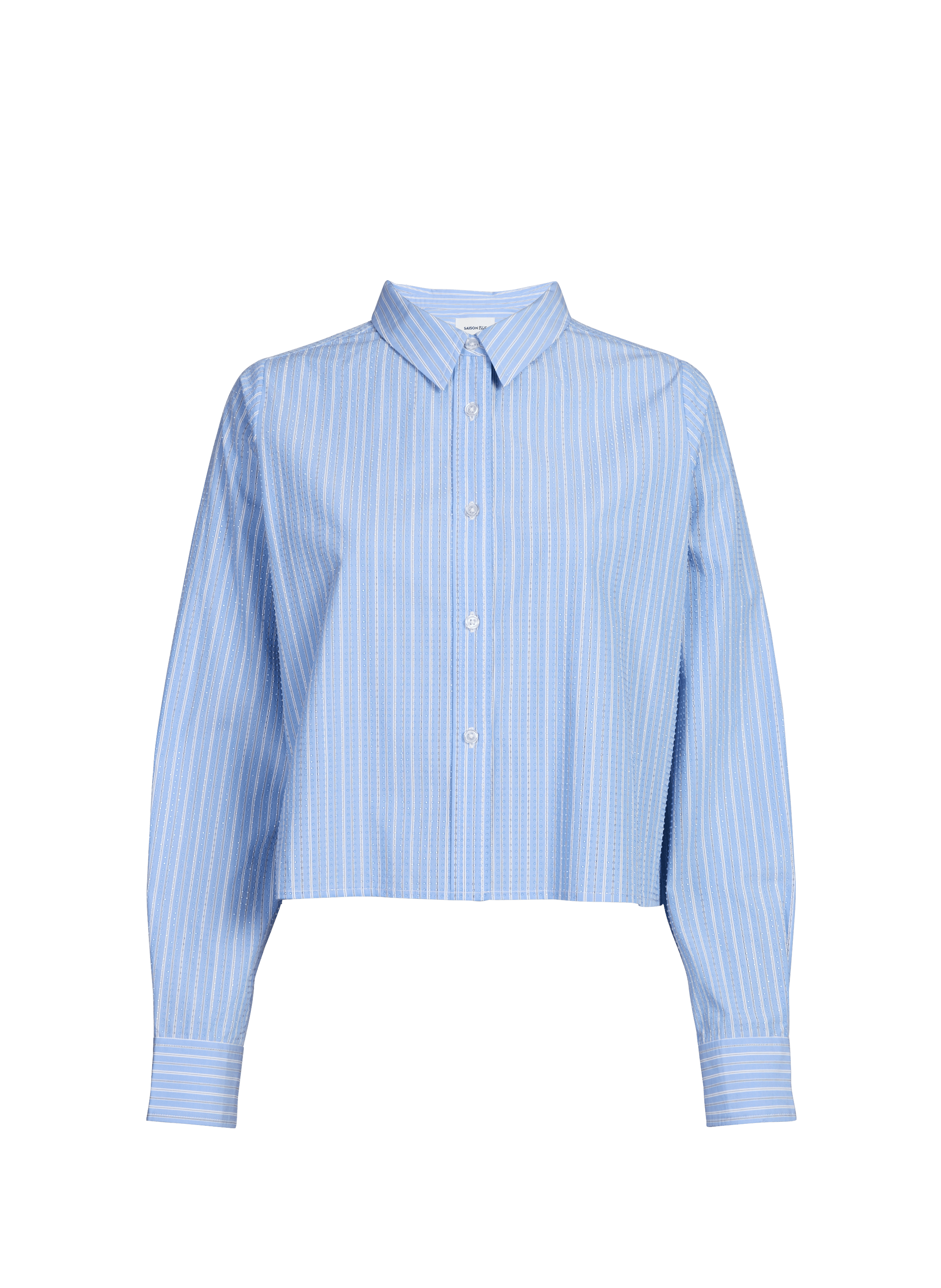 Chemise col classique manches contrastantes en coton SAISON 1865 Blue