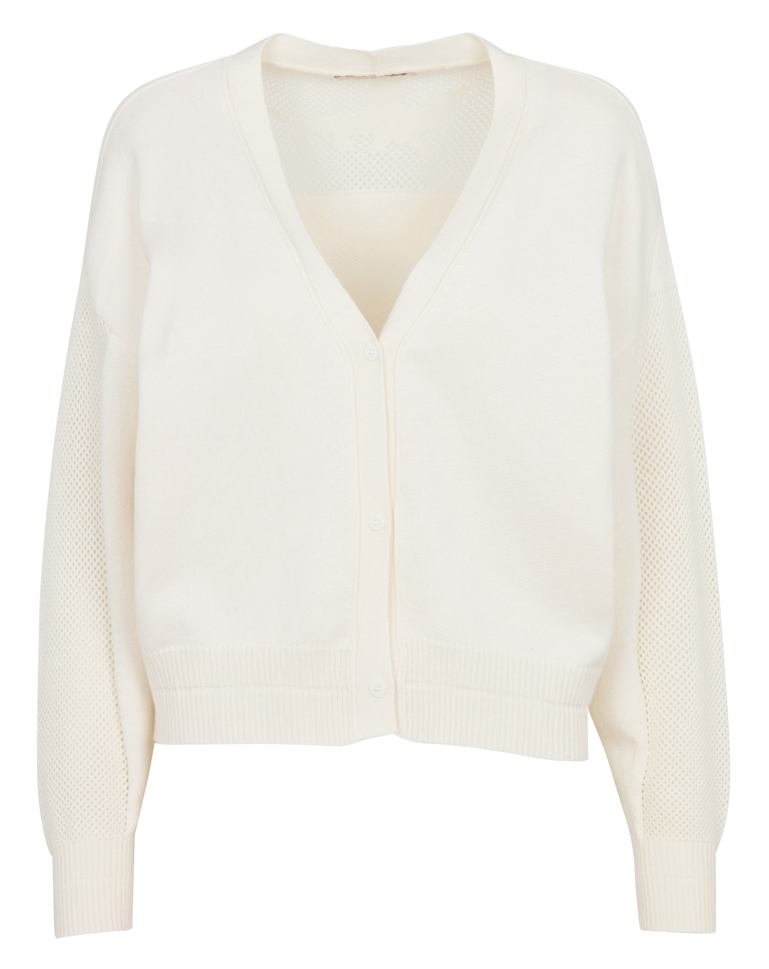 Weites ärmelloses Strickweste mit V-Ausschnitt aus Baumwolle und Kaschmir COTELAC Weiss