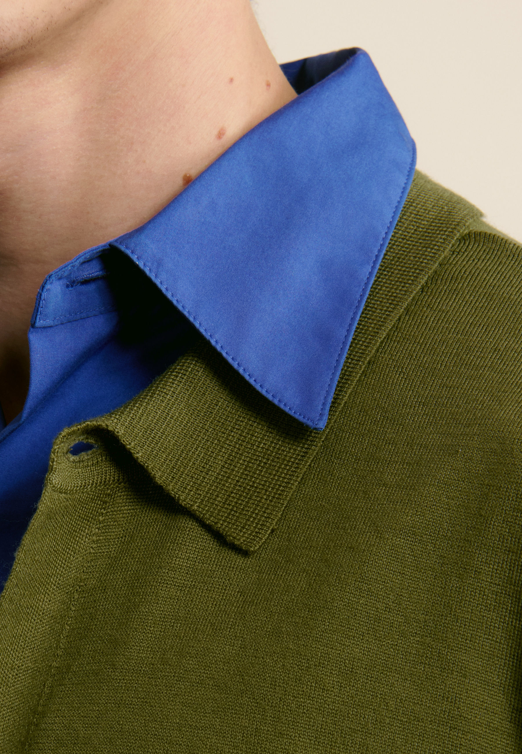 Merino wool shirt MAISON MONTAGUT Khaki