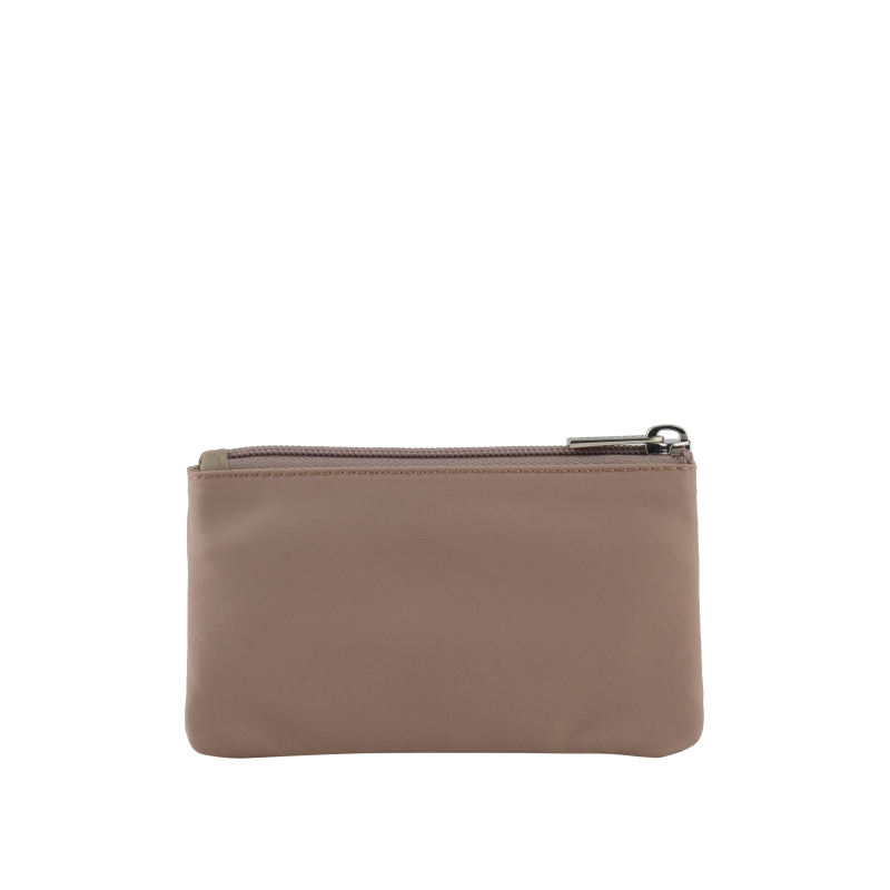 Canvas wallet trimmed with leather POURCHET Brown