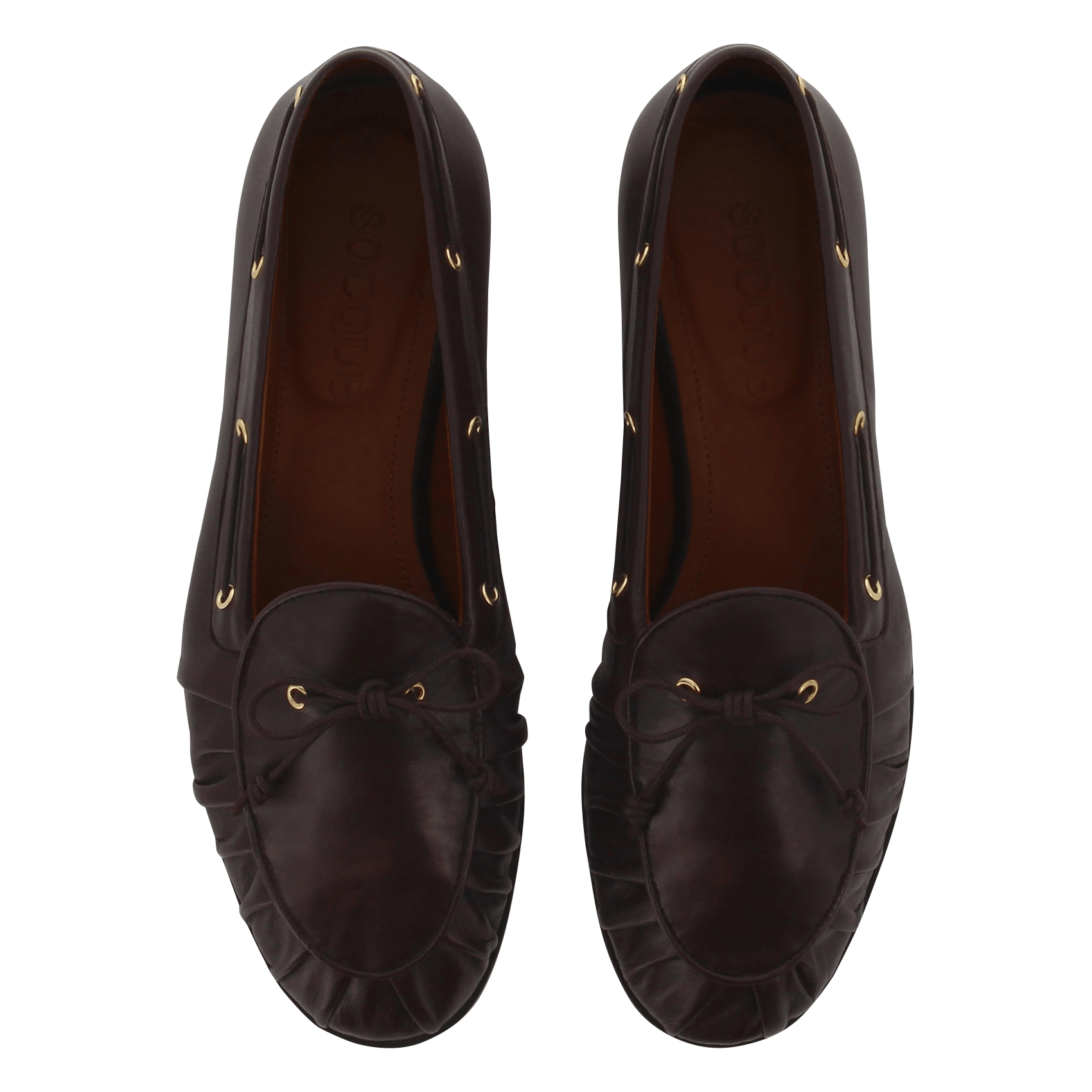 Plain soft leather loafers SOCQUE PARIS Brown