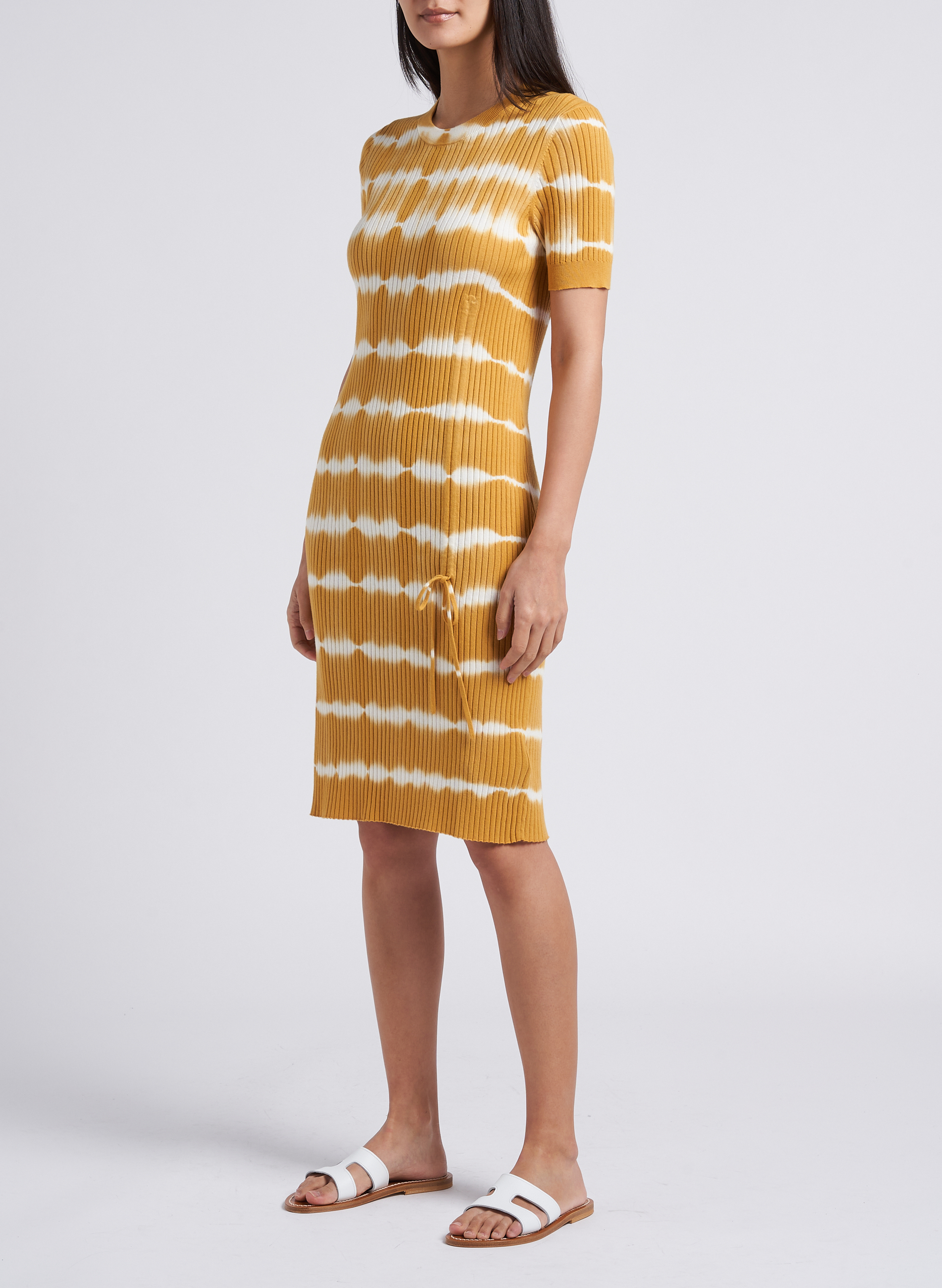 Midikleid aus Bio-Baumwolle mit Rundhalsausschnitt in Batik-Optik PAUL SMITH Gelb