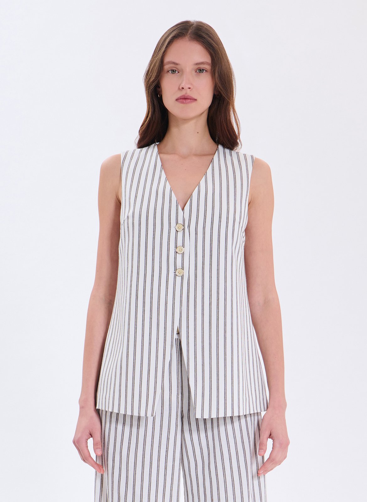 Gilet évasé en coton mélangé ZAPA Blanc