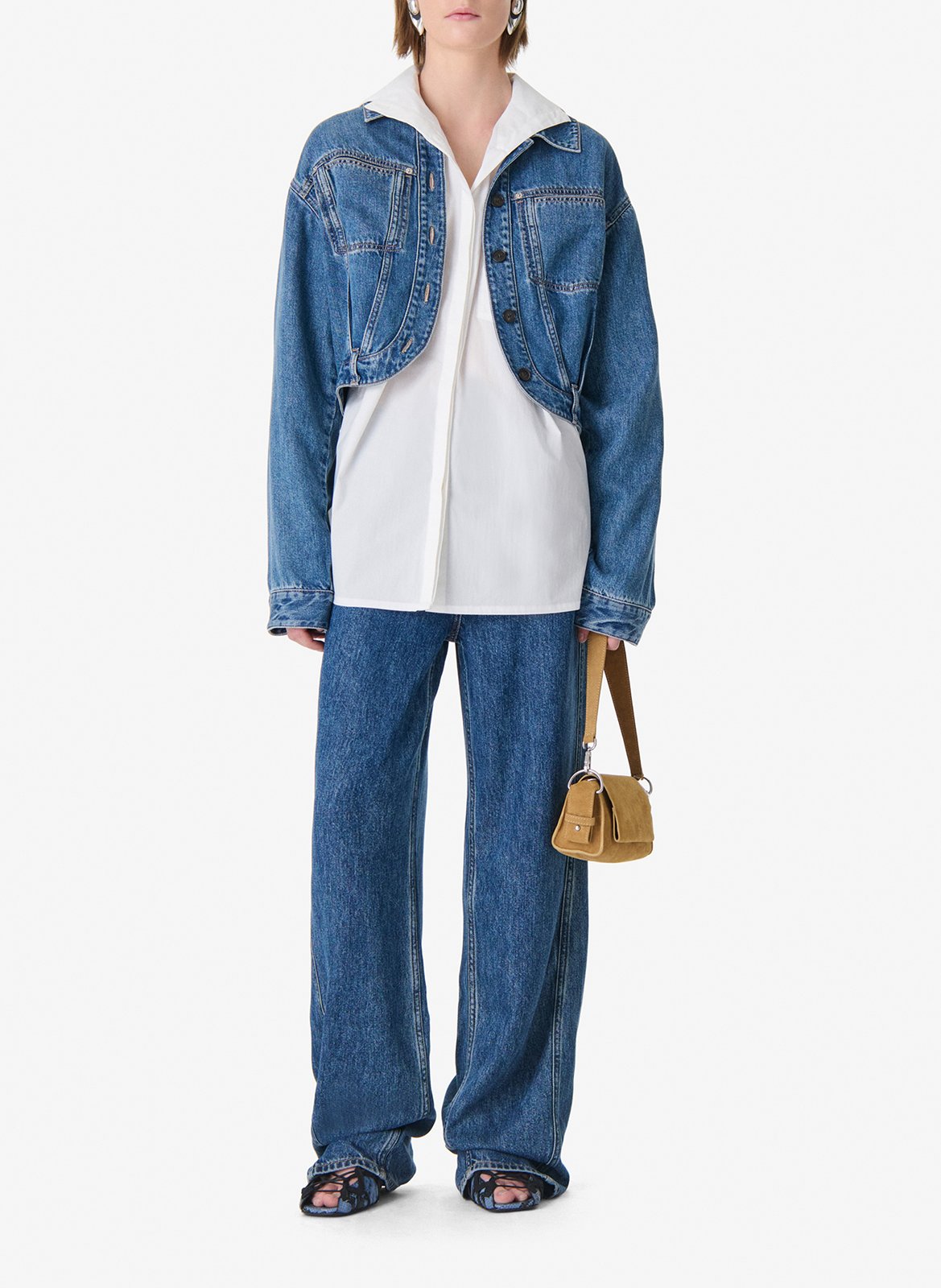 Ruimvallende blouse | katoenblend IRO Wit