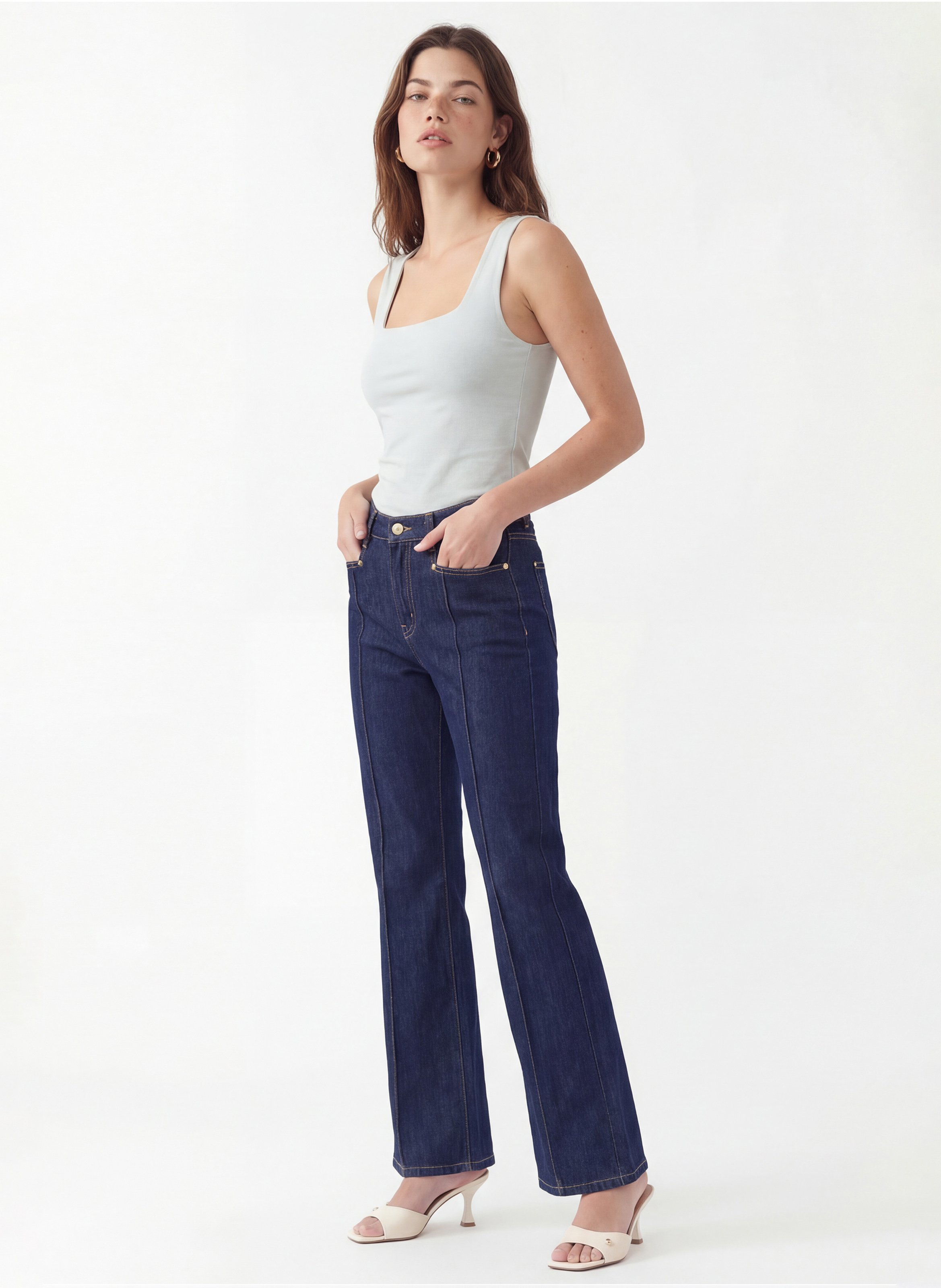 Débardeur droit en coton mélangé KOOKAI Vert