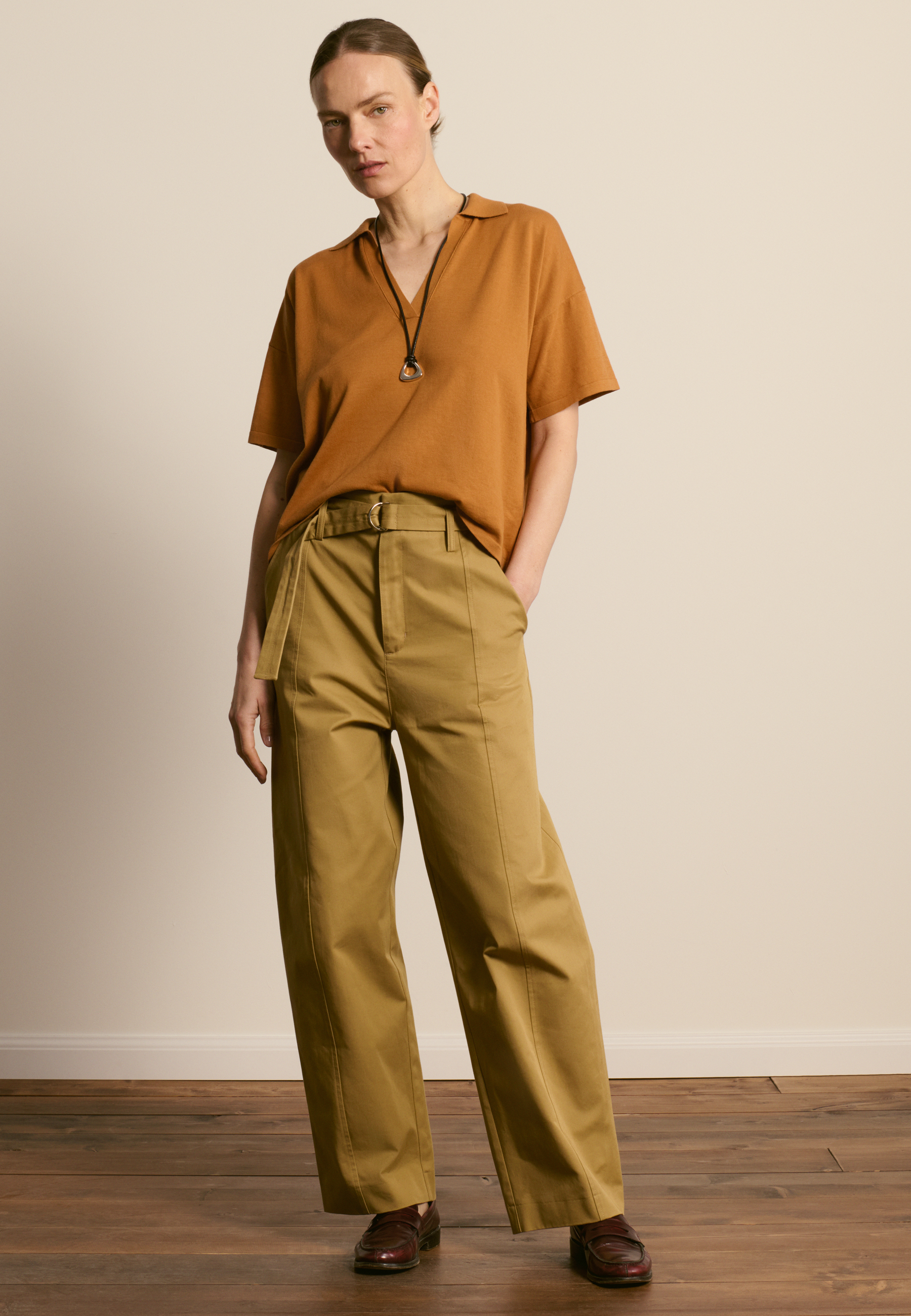 Polo en coton biologique MAISON MONTAGUT Marron