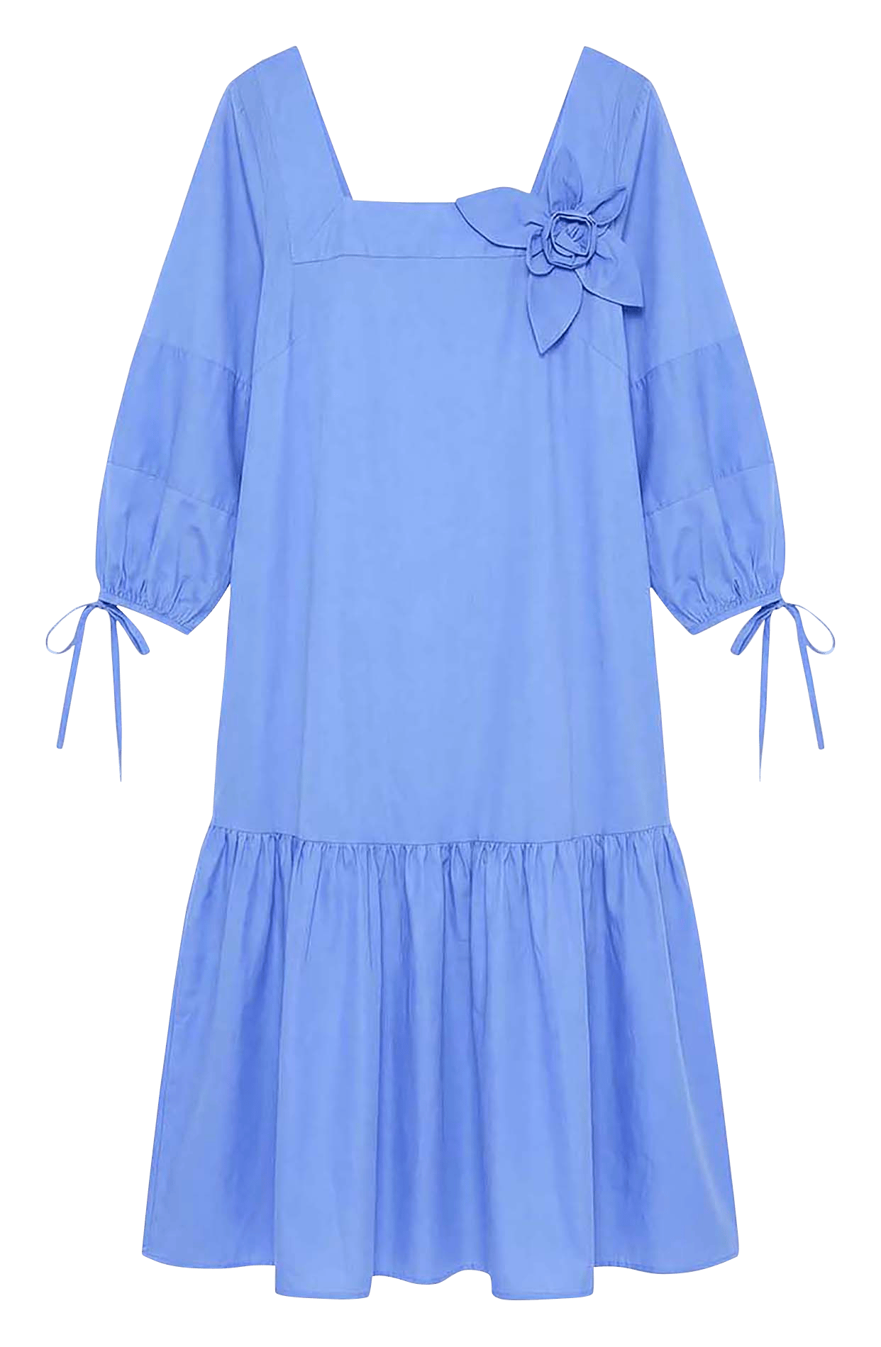 Robe midi ample à volants TARA JARMON Bleu