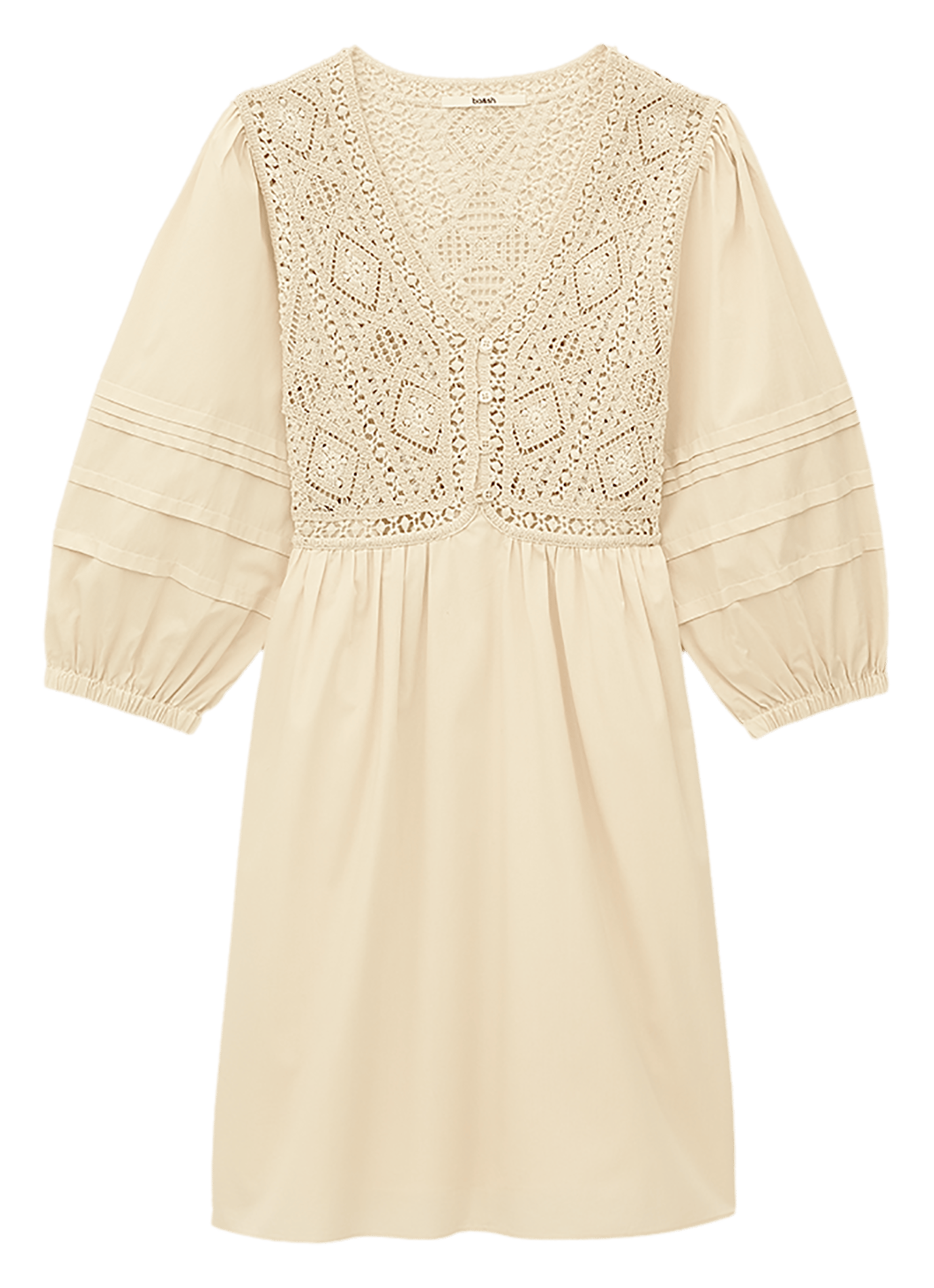 Robe courte col V en coton  BA&SH Beige