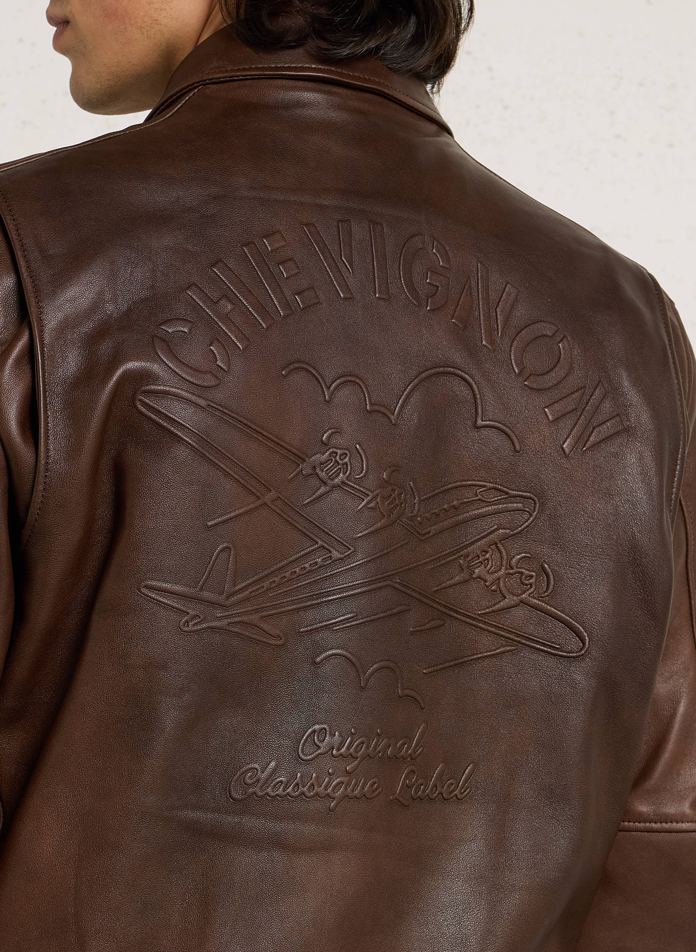 Lammlederblouson mit klassischem Kragen CHEVIGNON Braun