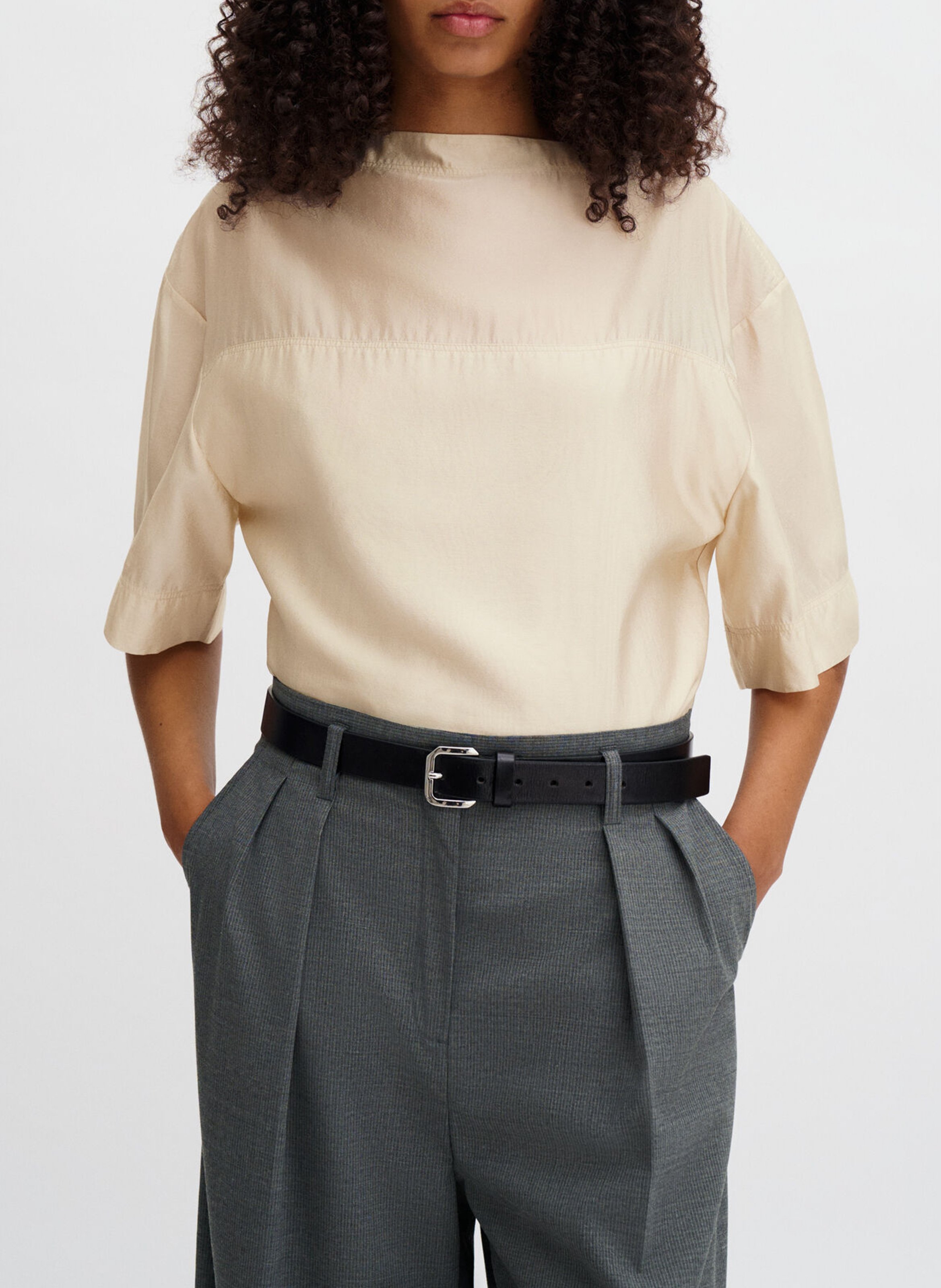 Effen T-shirt met ronde hals FILIPPA K Beige