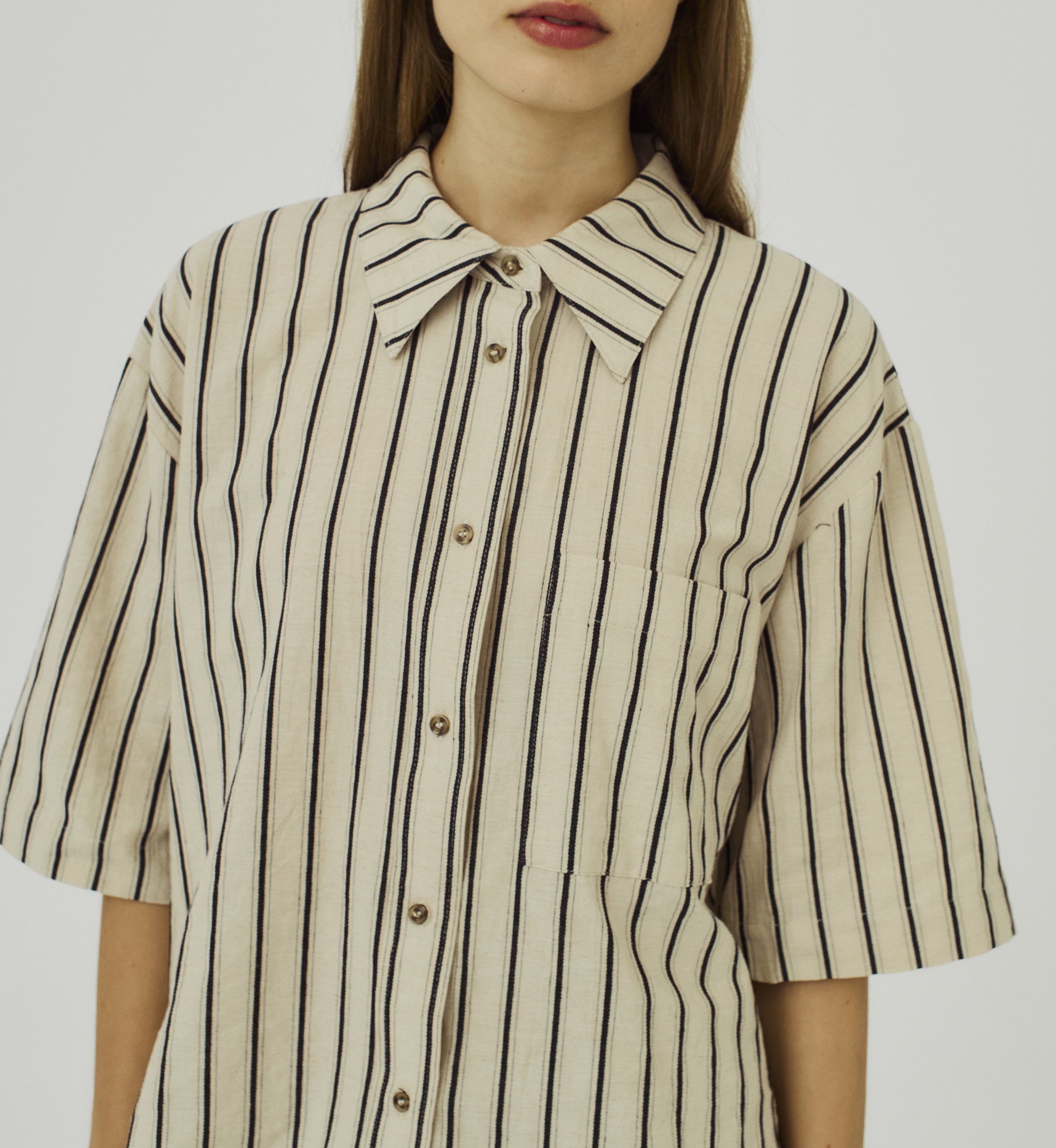 Short-sleeved striped shirt NORR Black