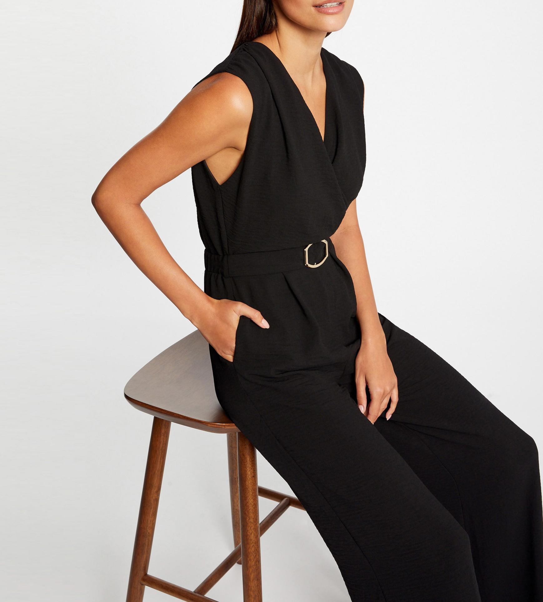 Ärmelloser gerader Jumpsuit MORGAN Schwarz