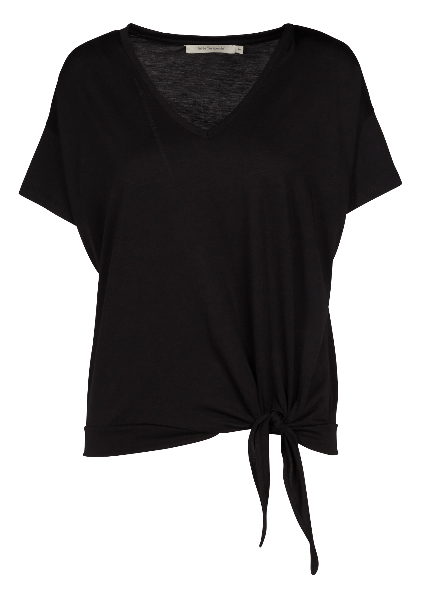 Oversize T-Shirt mit V-Ausschnitt LA FEE MARABOUTEE Schwarz