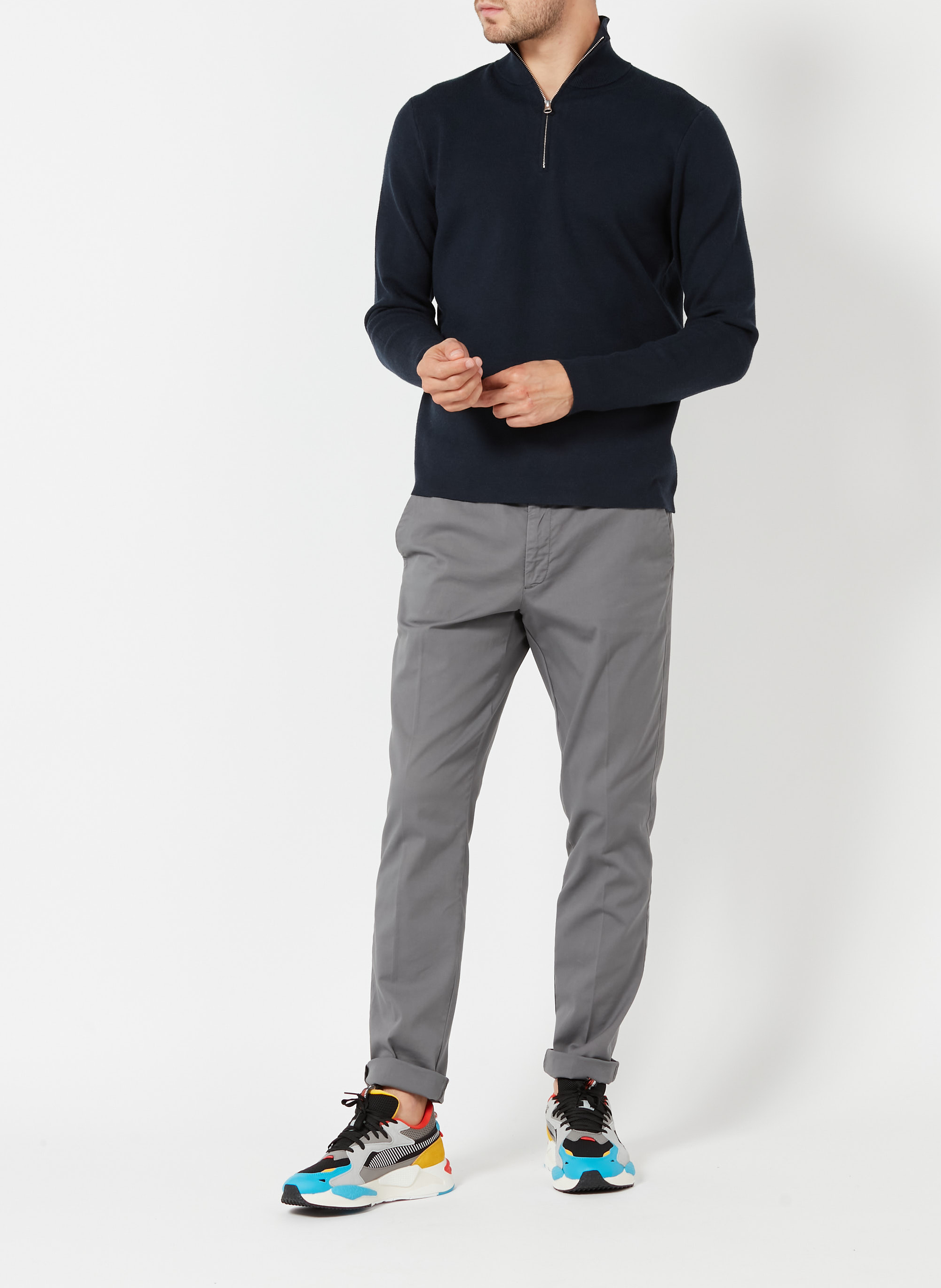 Pull col montant regular fit SAMSOE SAMSOE Bleu