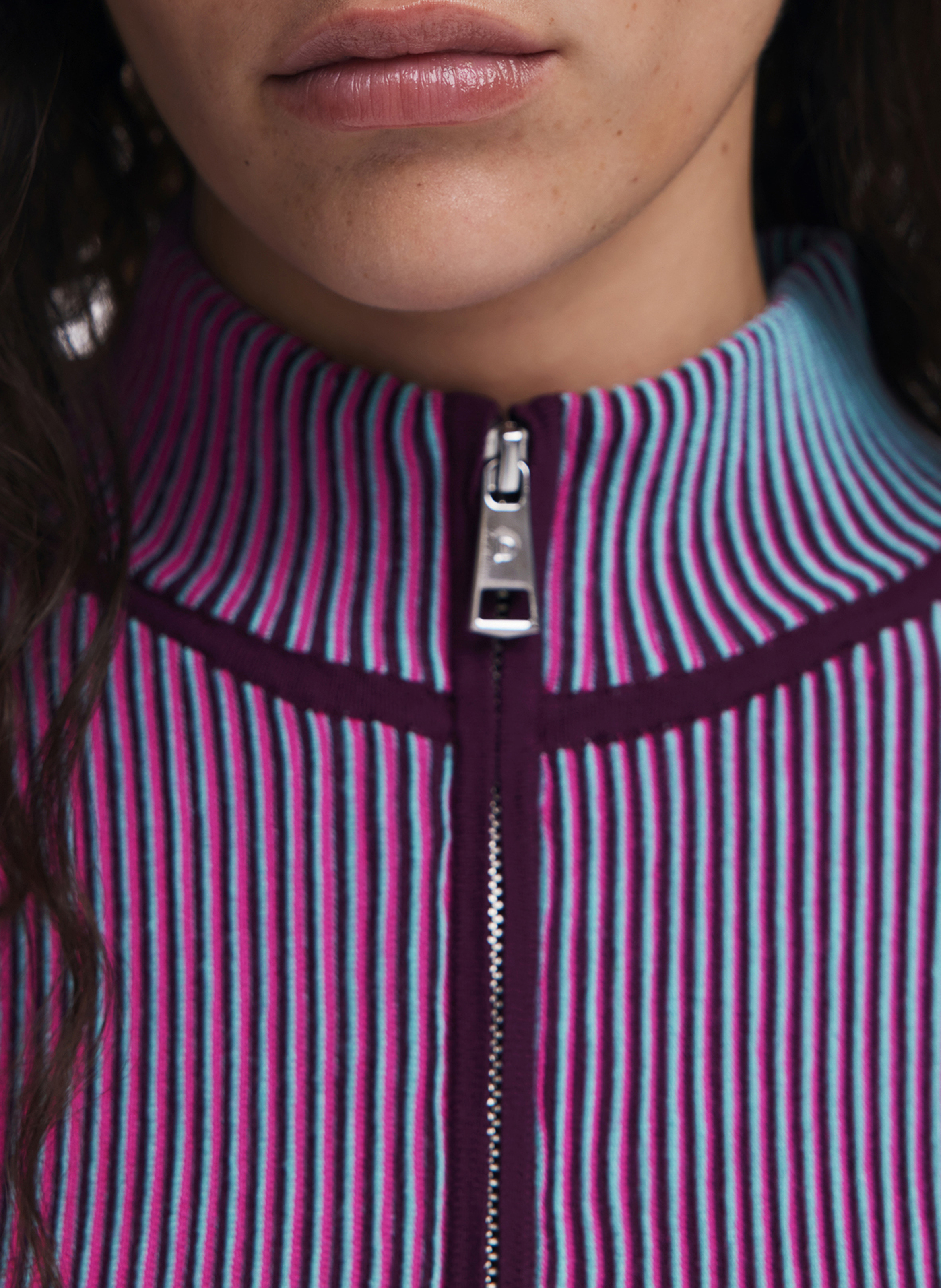 High-neck zipped cardigan DESIGUAL Red
