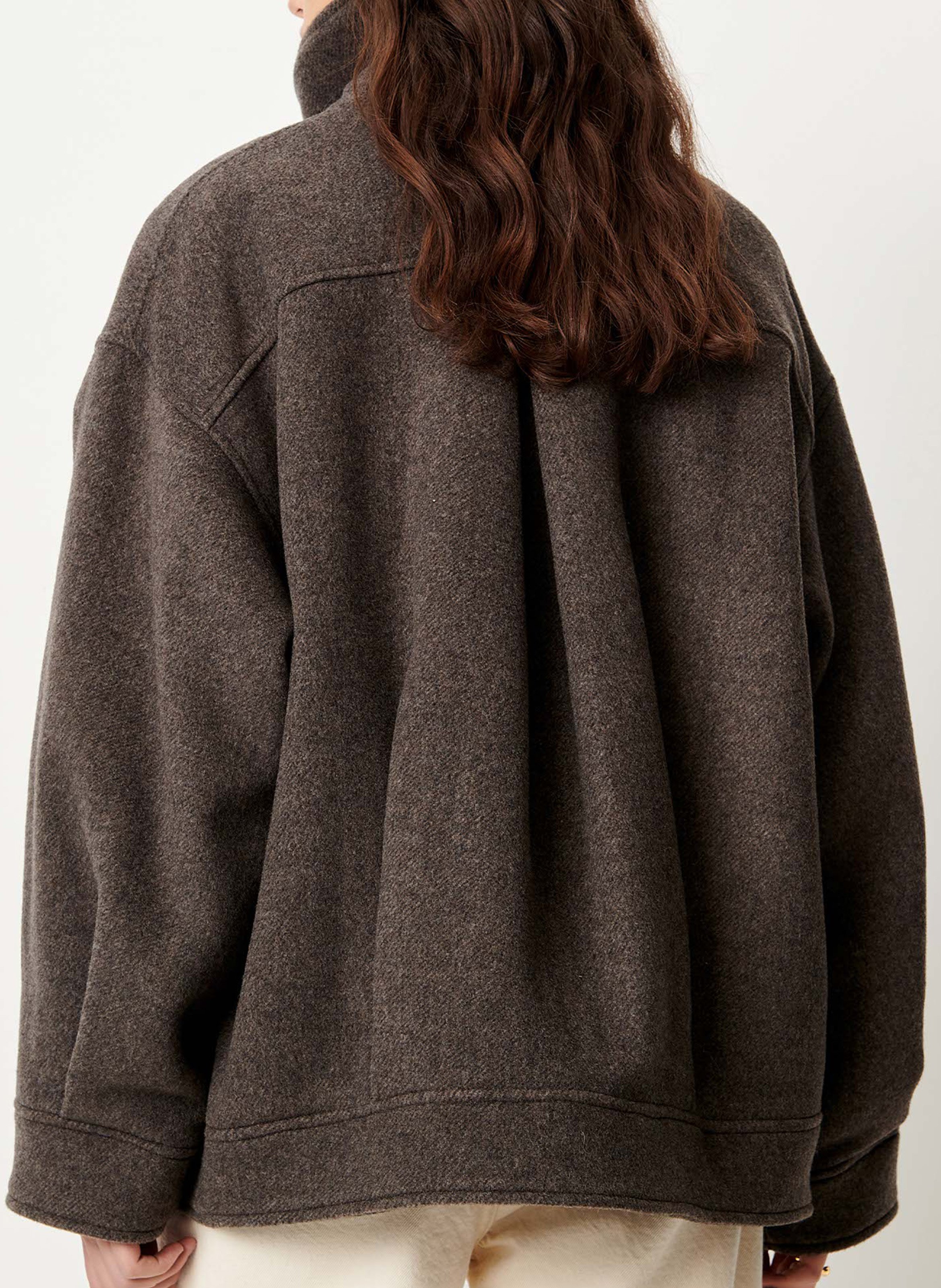Manteau oversize en laine mélangée SESSUN Gris