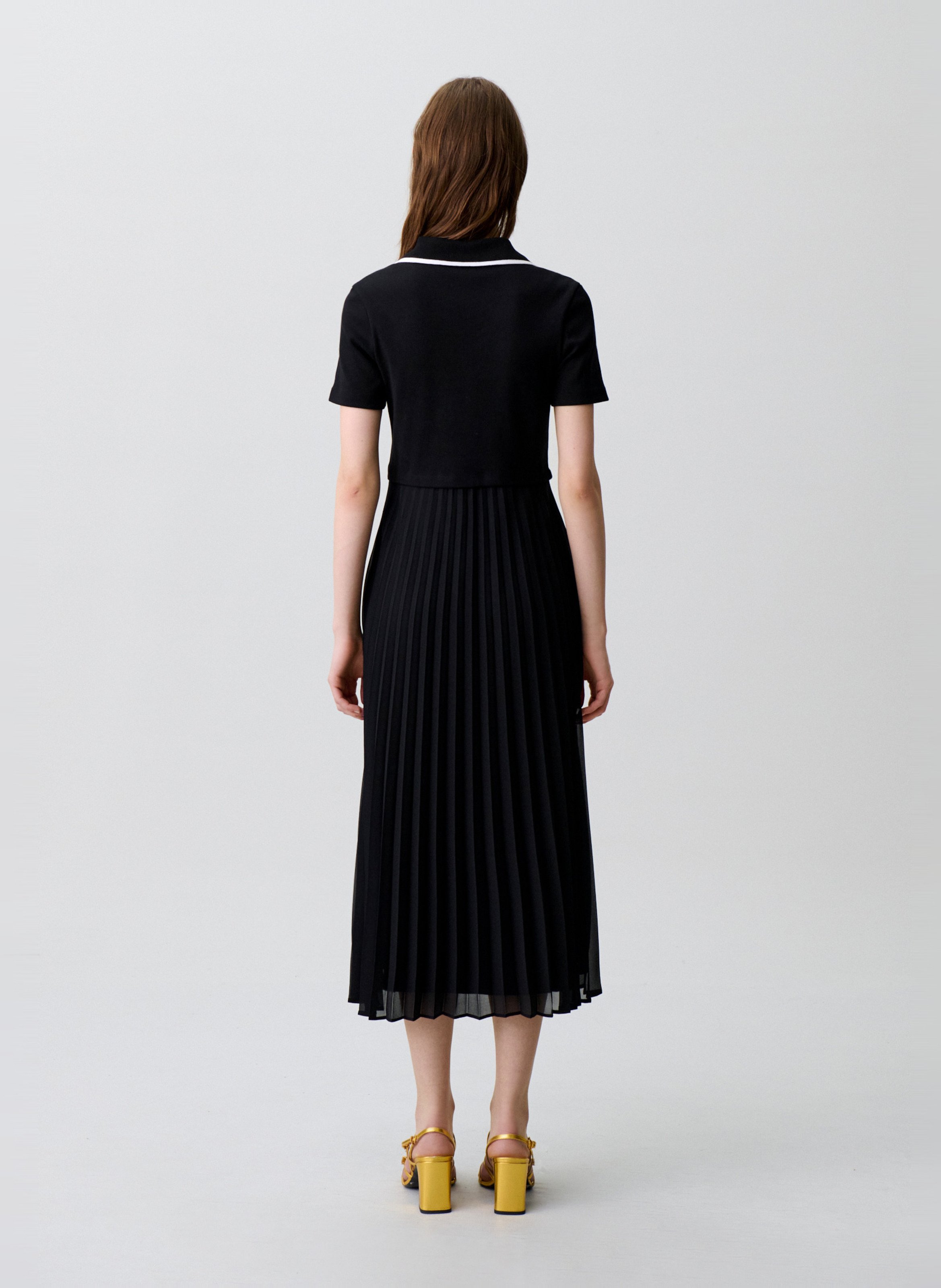 Long dress with classic knit collar CLAUDIE PIERLOT Black