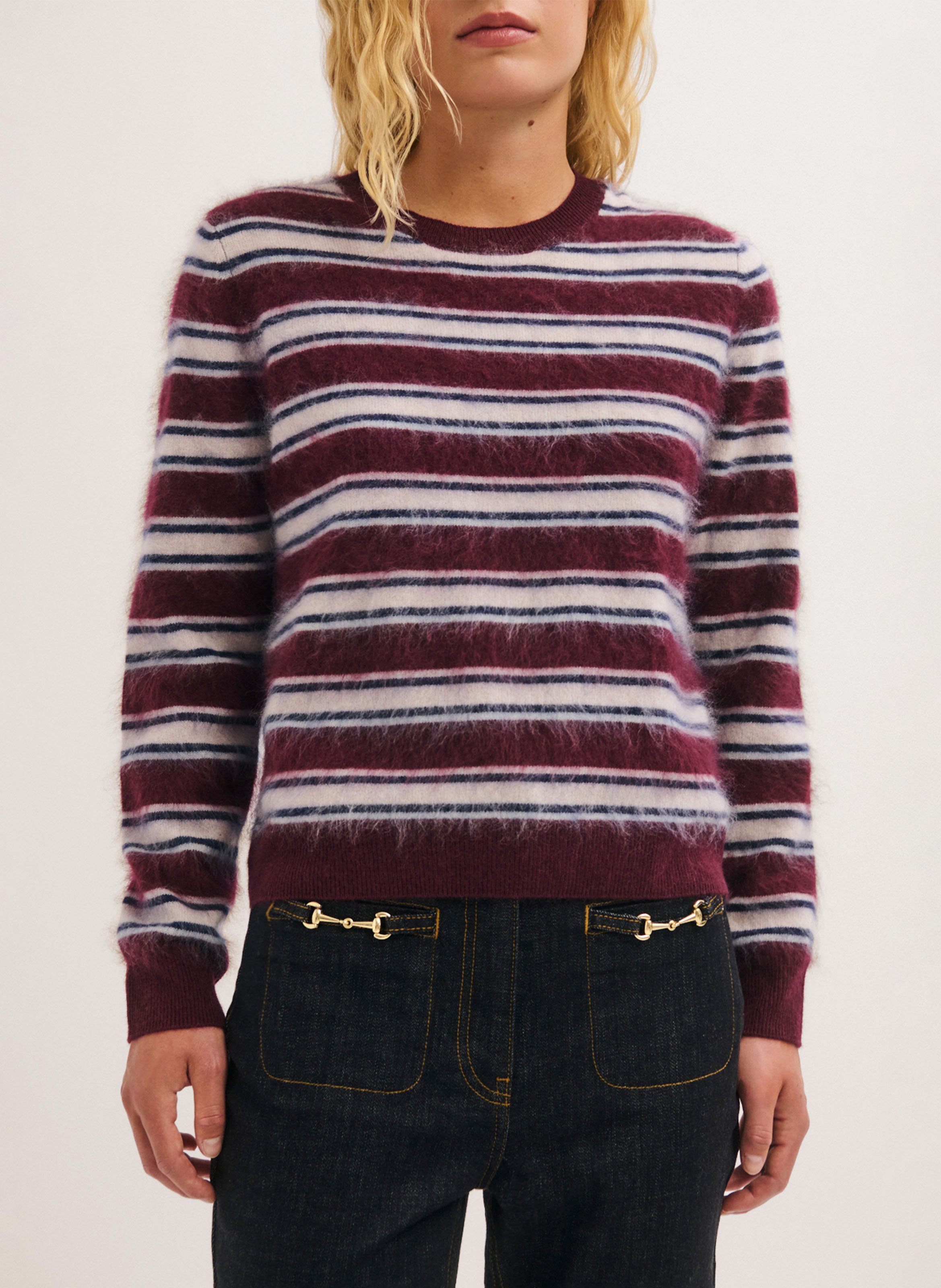 Wool striped sweater PABLO Beige