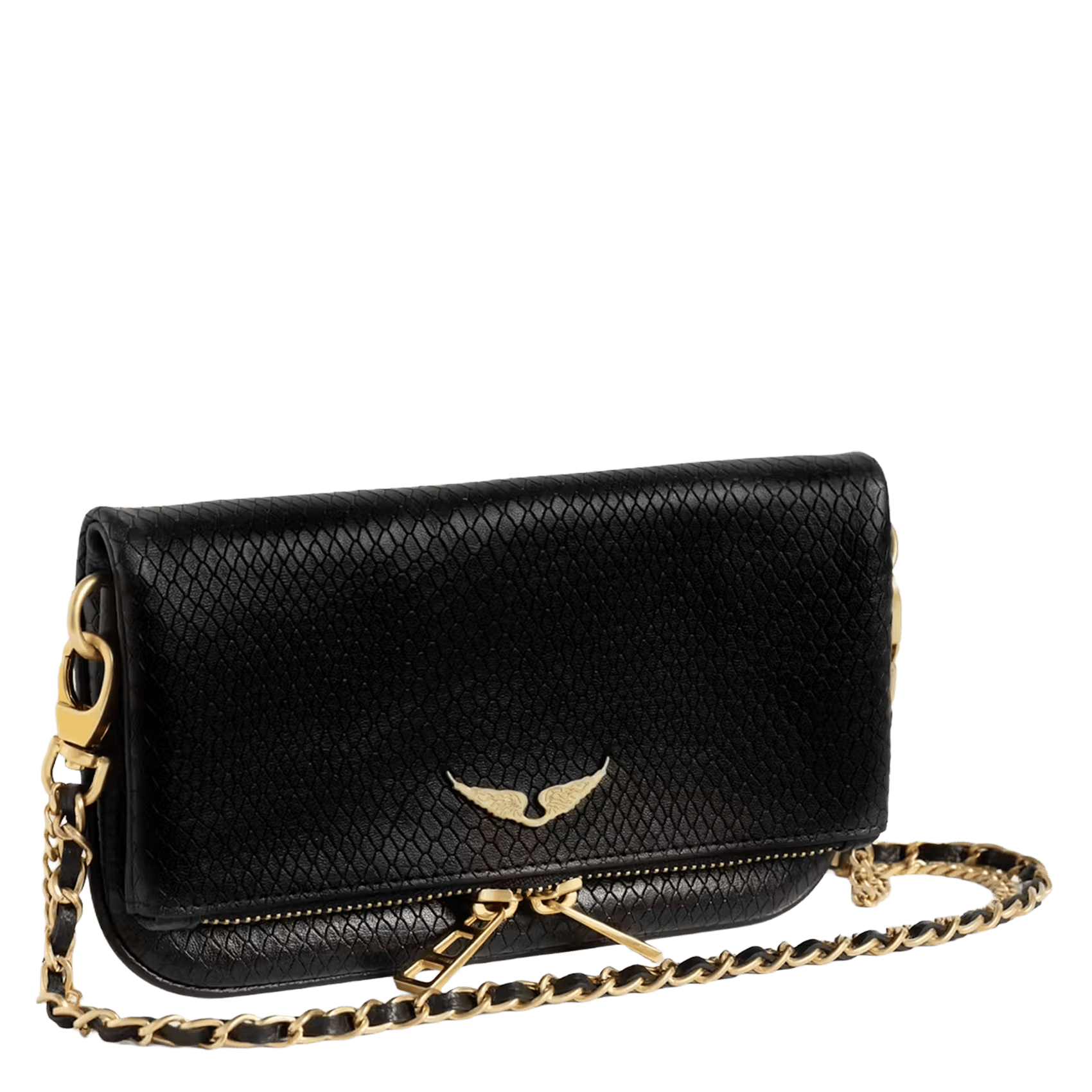 Sac bandoulière effet python en cuir ZADIG&VOLTAIRE Noir