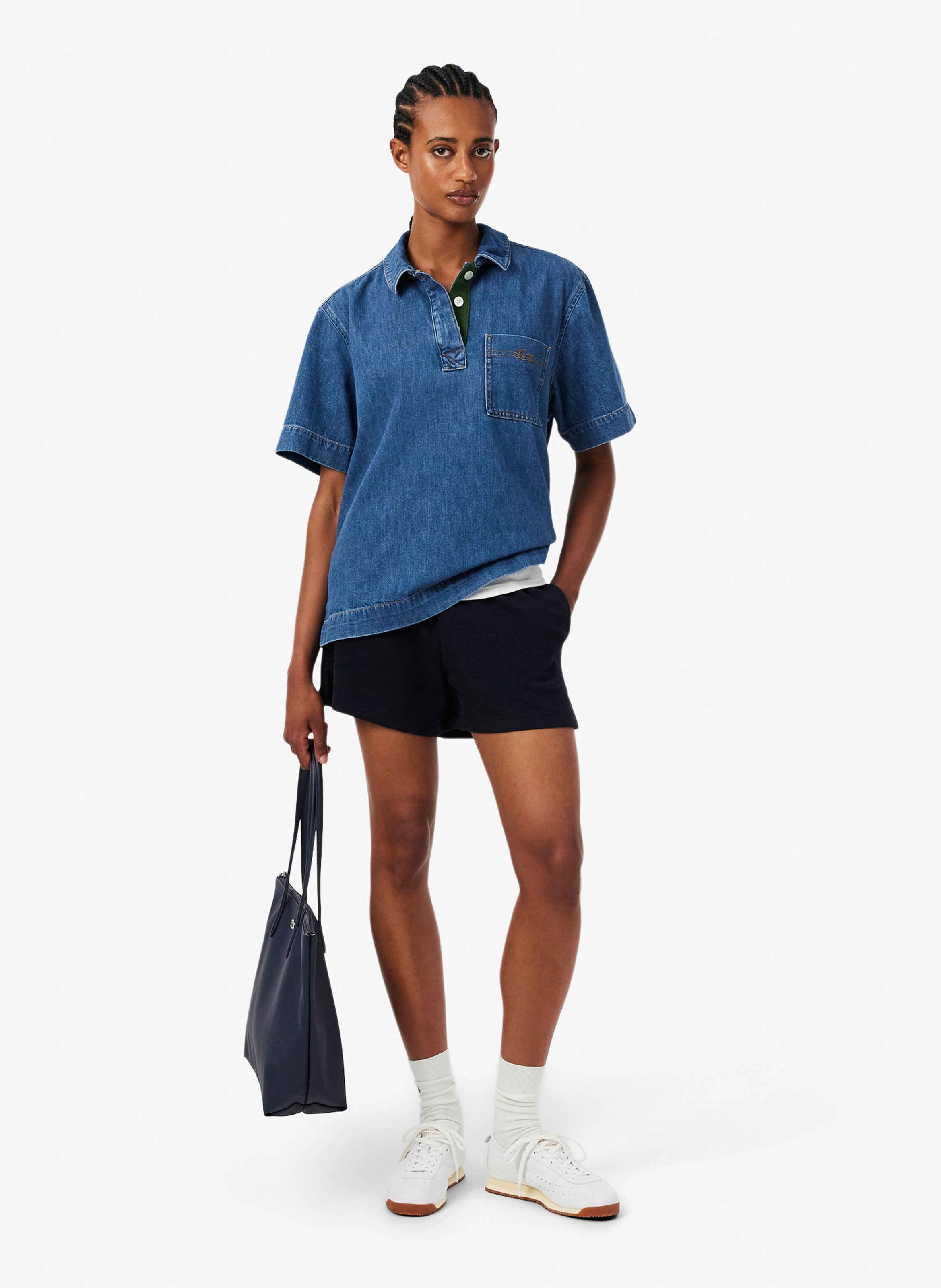 Weites Baumwollkleid LACOSTE Blau
