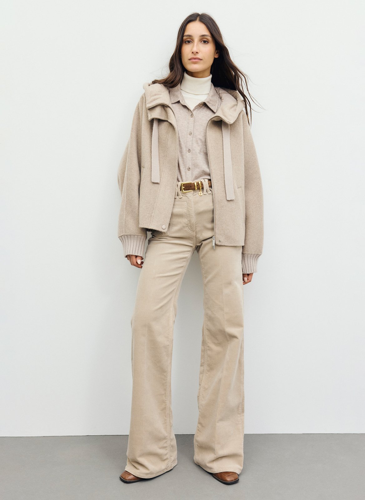 Veste droite en laine mélangée GERARD DAREL Beige