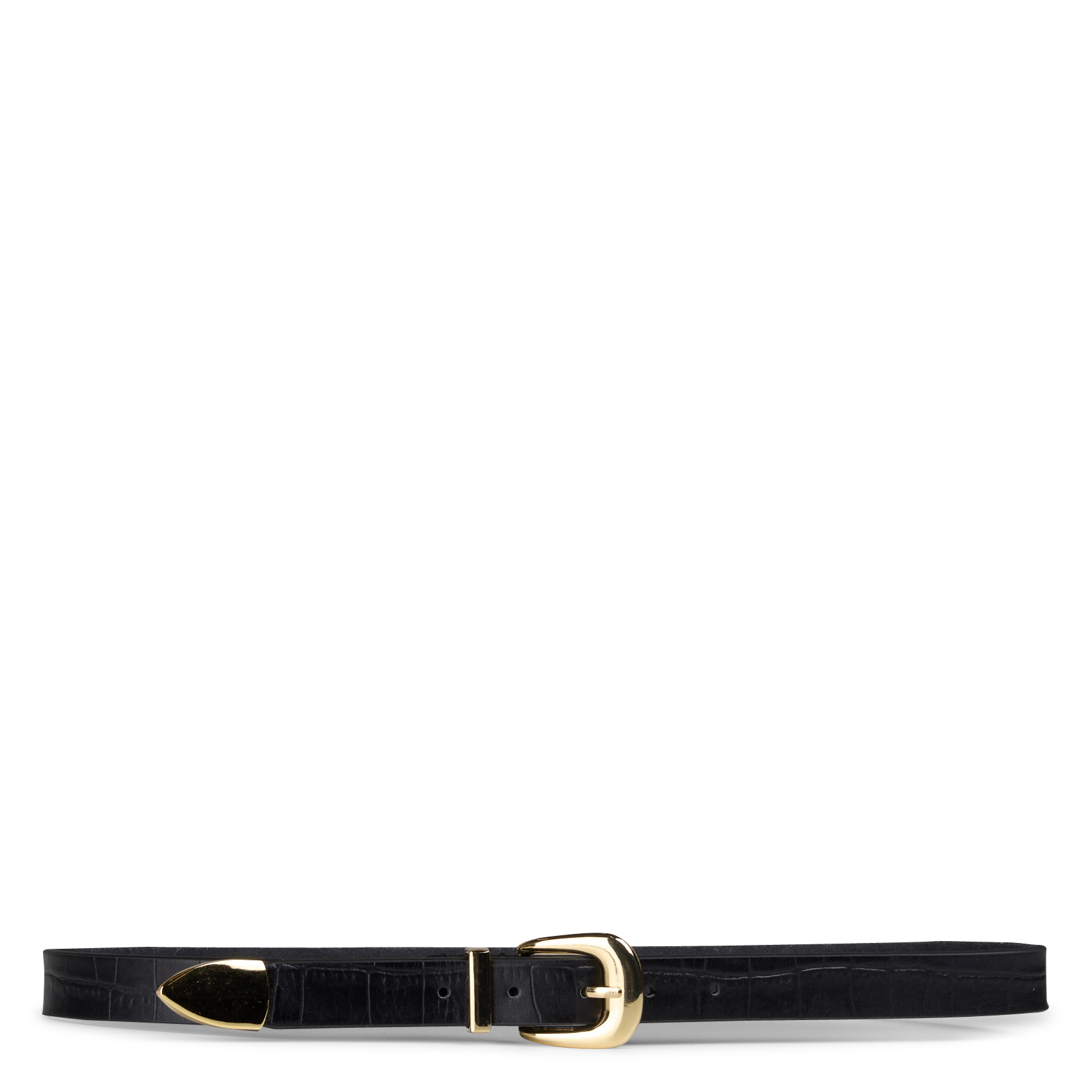 Ledergürtel in Kroko-Optik KOOKAI Schwarz