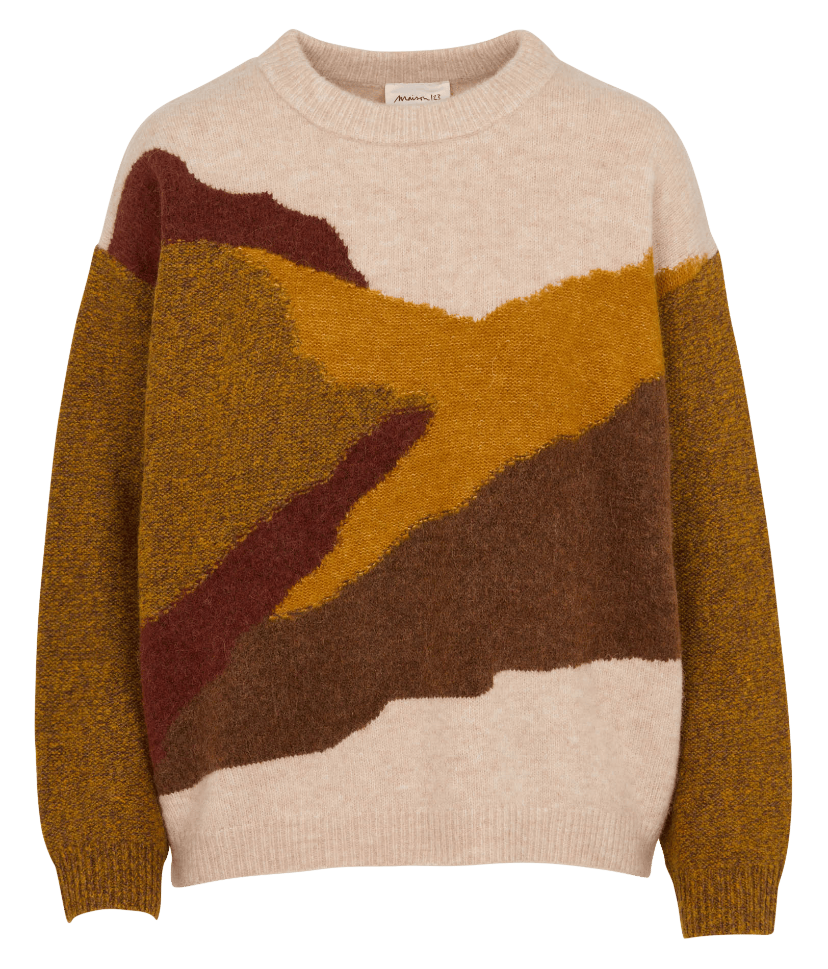 Round-neck wool-blend straight-cut sweater MAISON 123 Golden